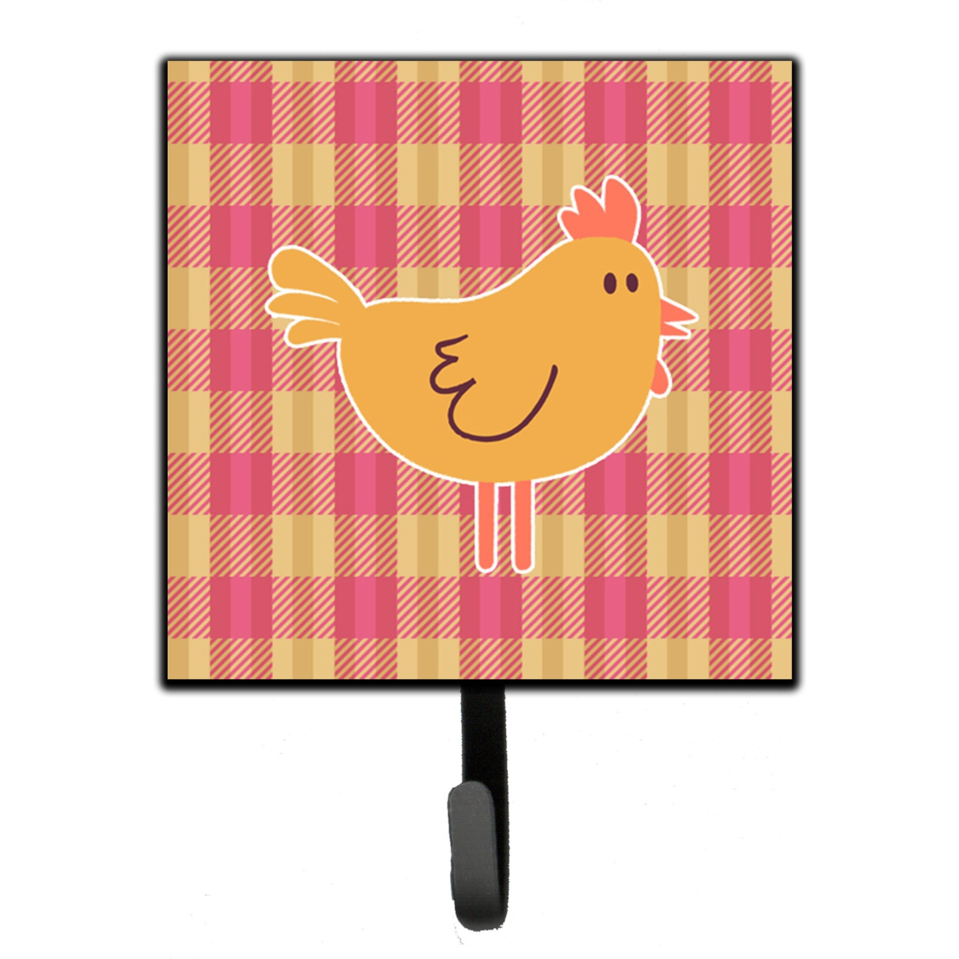 &quotCaroline's Treasures Chicken Hen on Gingham Wall Hook, Small, Multicolor"