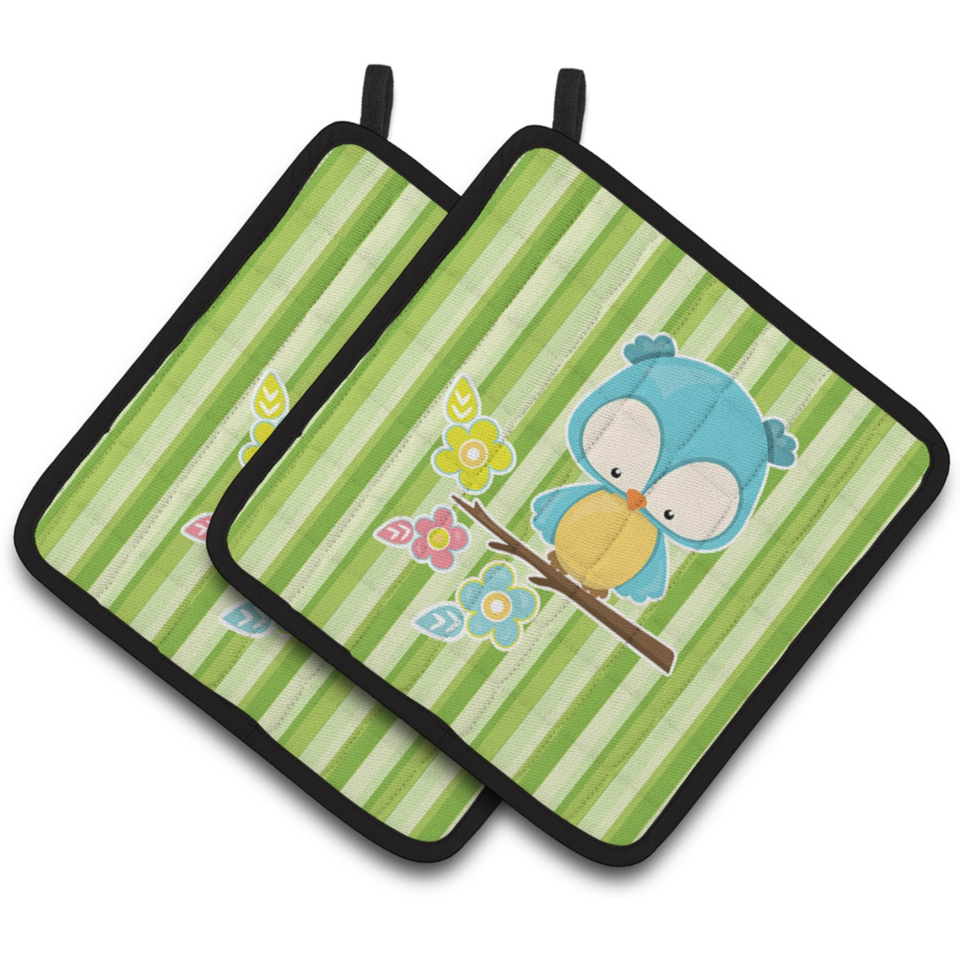 &quotCaroline's Treasures Bird on Branch Pair of Pot Holders, 7.5 x 7.5, Multicolor"