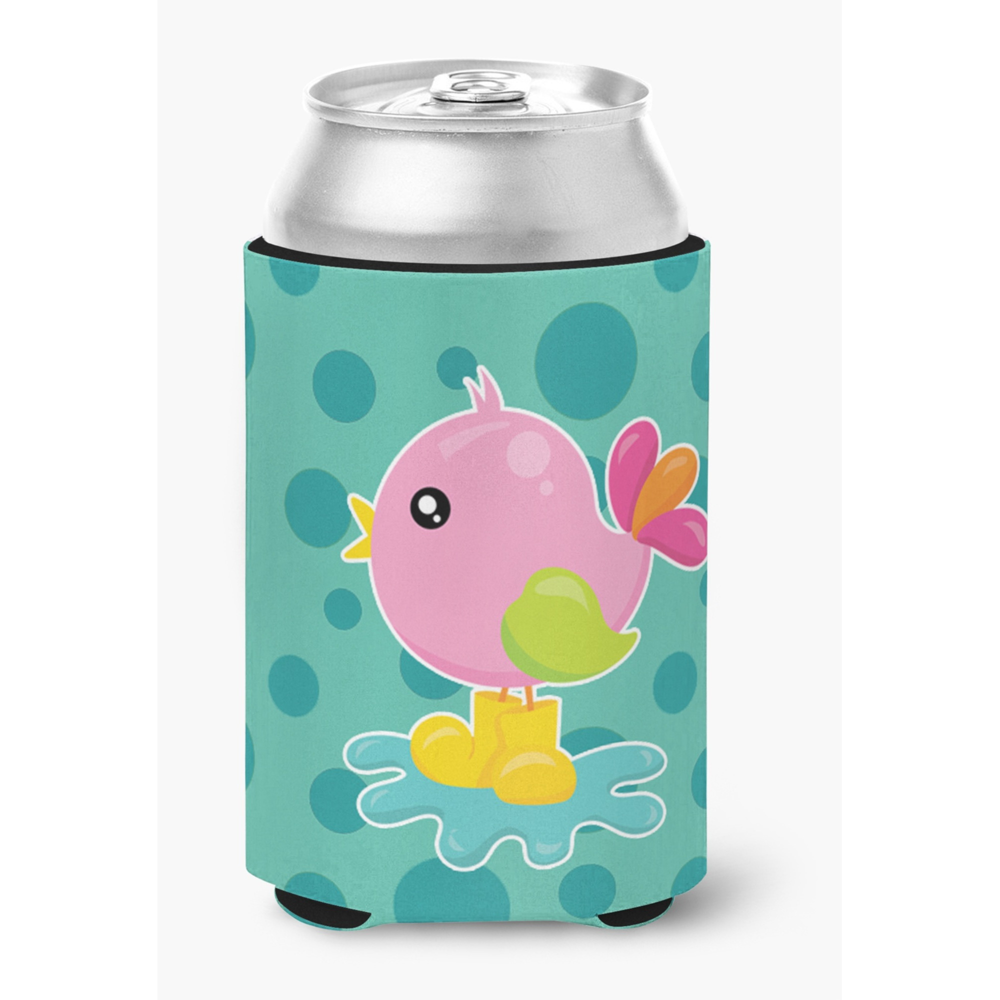 &quotCaroline's Treasures Bird In Rainboots & Puddle Can or Bottle Hugger, Can Hugger, Multicolor"