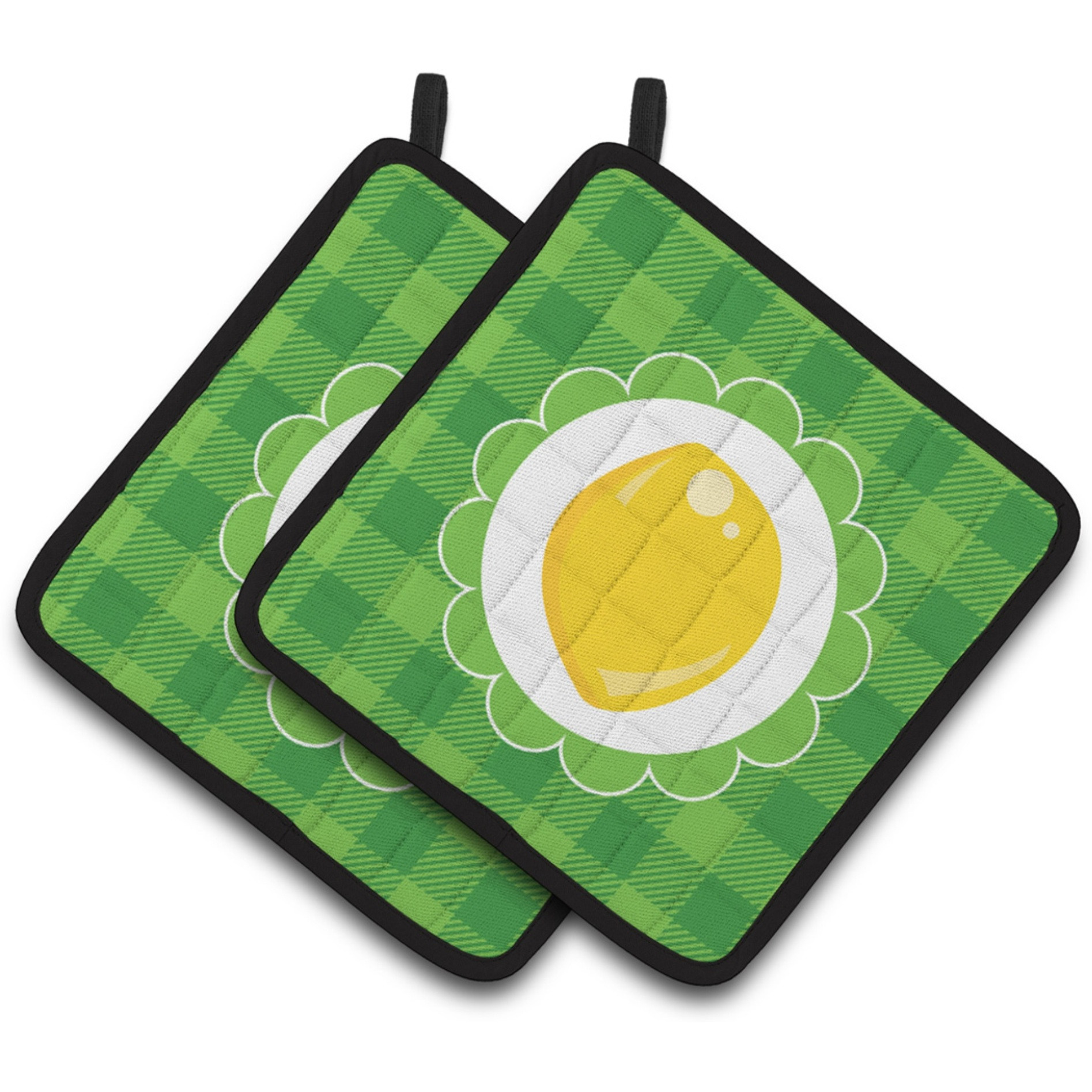 &quotCaroline's Treasures Lemon Pair of Pot Holders, 7.5 x 7.5, Multicolor"