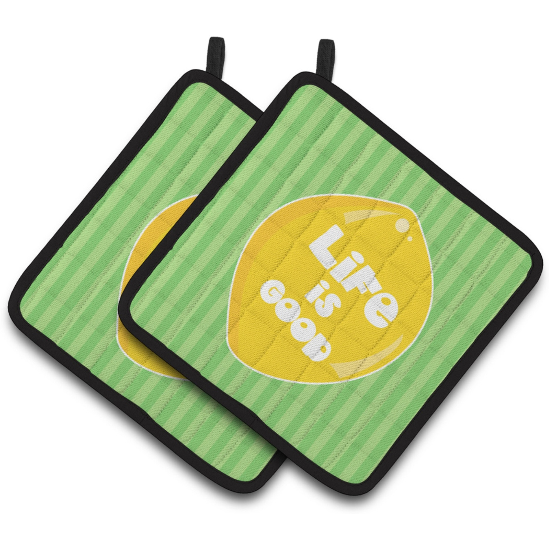 &quotCaroline's Treasures BB7108PTHD Lemon Life is Good Pair of Pot Holders, 7.5 x 7.5"", Multicolor"