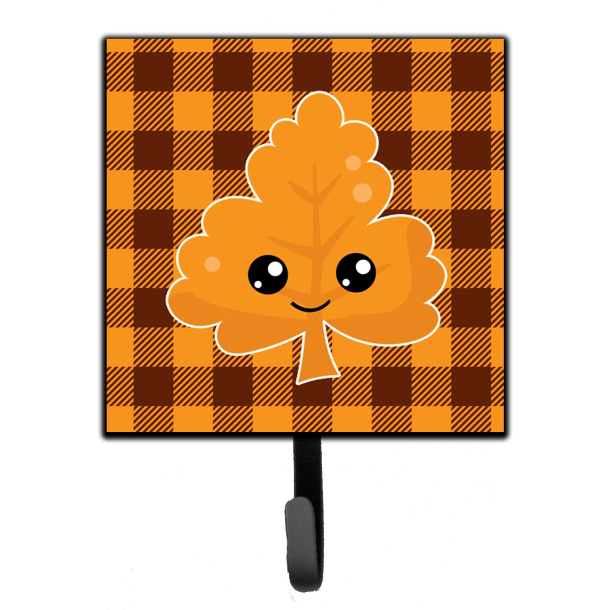 &quotCaroline's Treasures Fall Leaf on Gingham Wall Hook, Small, Multicolor"
