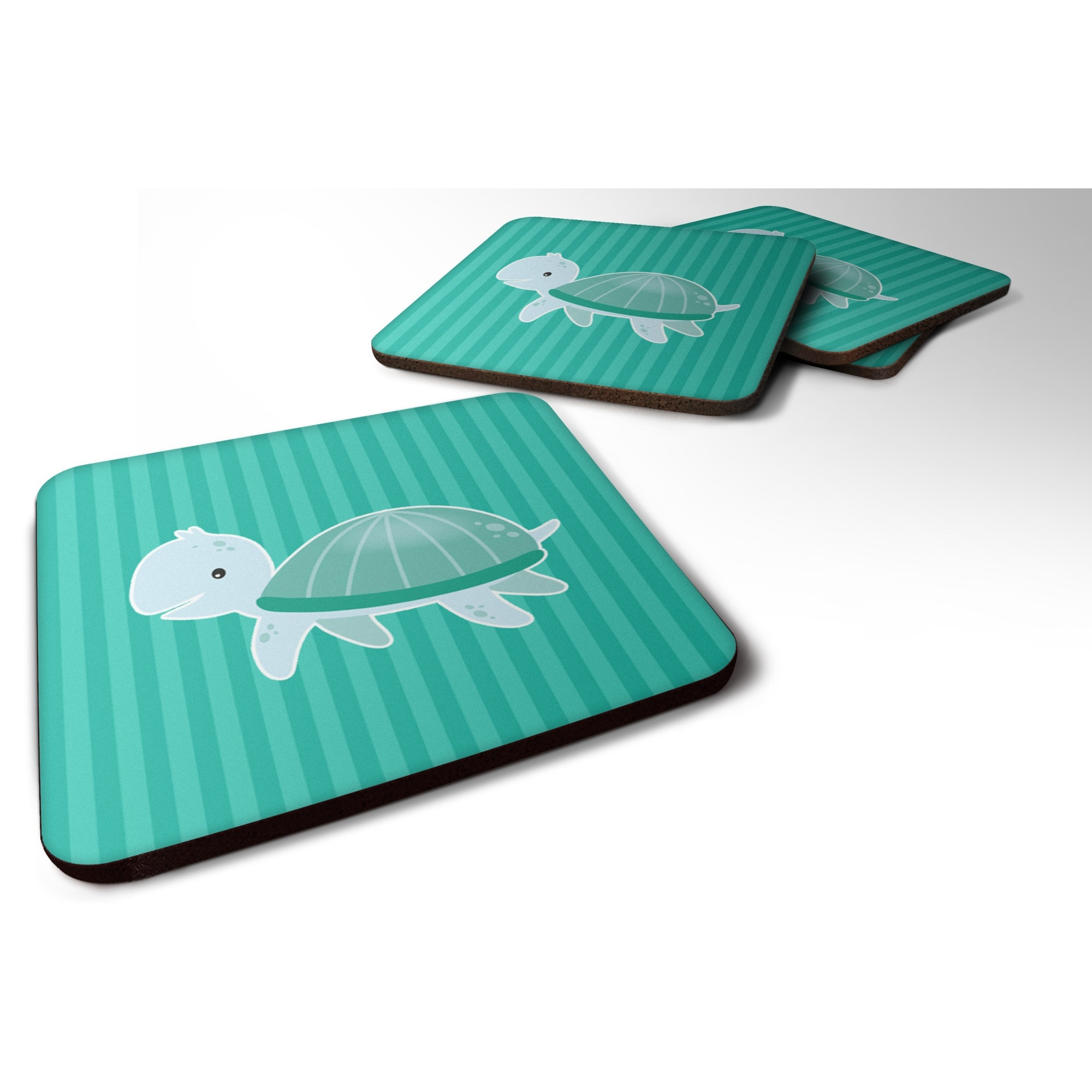 &quotCaroline's Treasures Sea Turtle Foam Coaster Set of 4, 3.5, Multicolor"