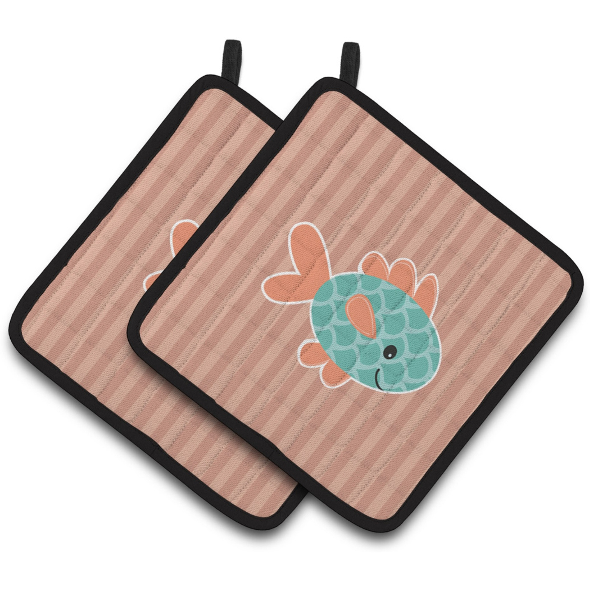 &quotCaroline's Treasures BB7118PTHD Fish Pair of Pot Holders, 7.5 x 7.5"", Multicolor"