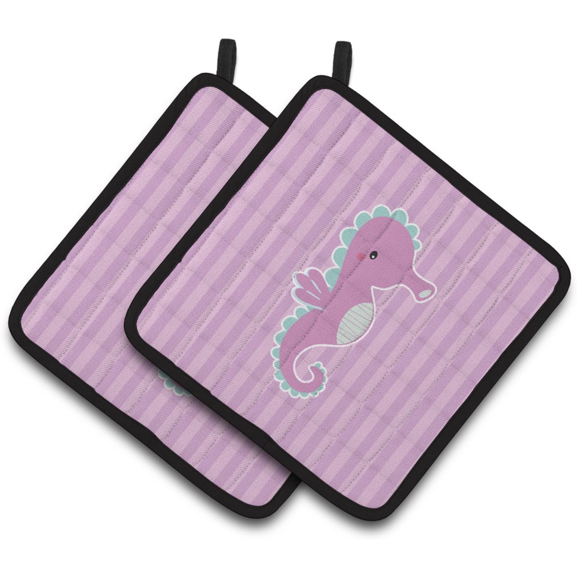 &quotCaroline's Treasures BB7119PTHD Seahorse Pair of Pot Holders, 7.5 x 7.5"", Multicolor"