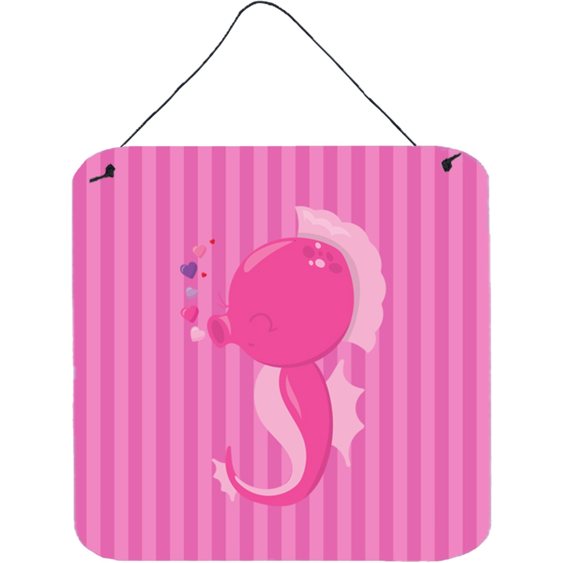 &quotCaroline's Treasures Pink Seahorse Metal Print, 6"" x 6"", Multicolor"