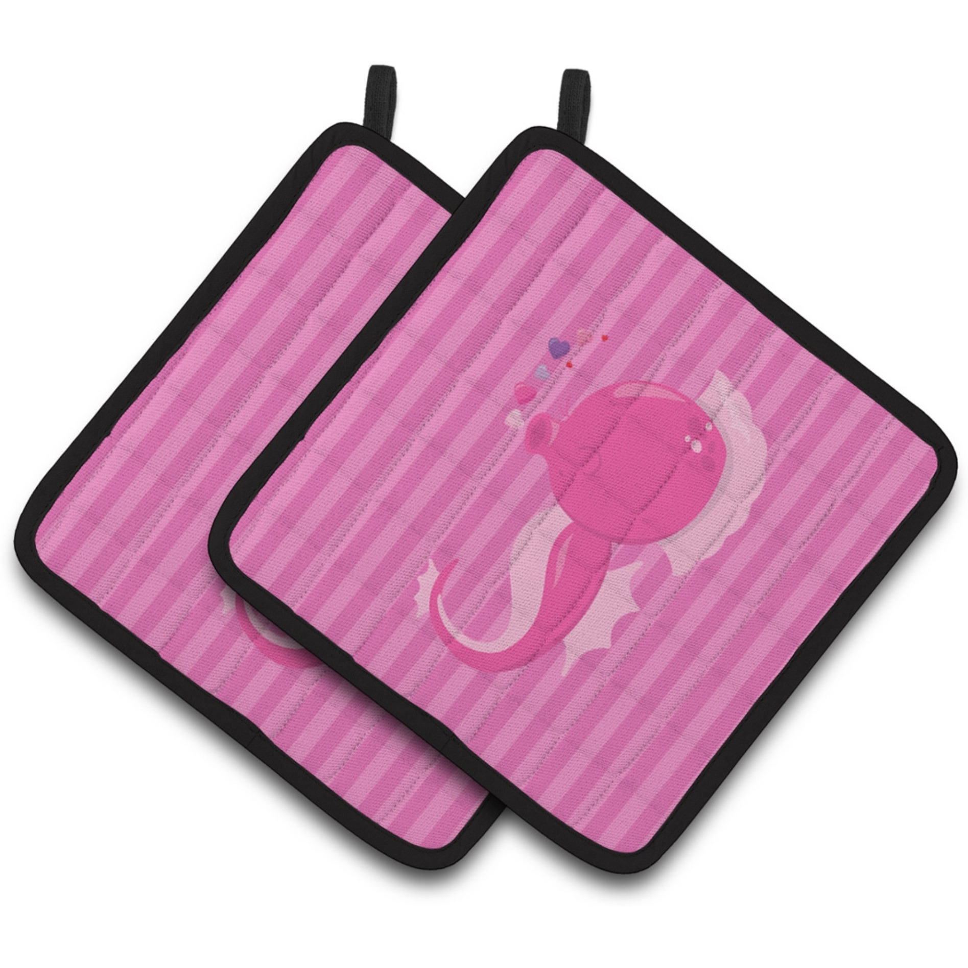 &quotCaroline's Treasures Pink Seahorse Pair of Pot Holders, 7.5 x 7.5, Multicolor"