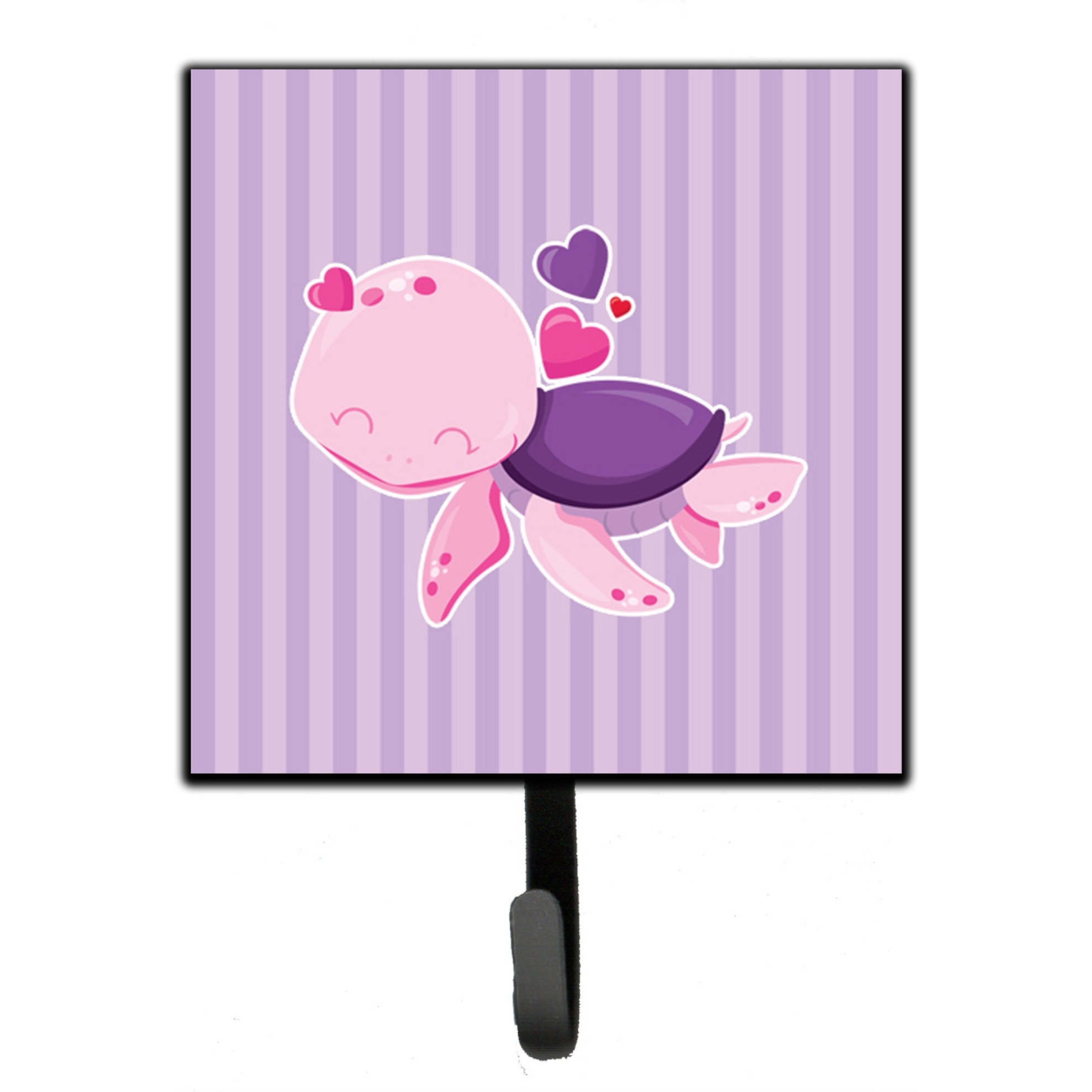 &quotCaroline's Treasures Pink and Purple Turtle Wall Hook, Small, Multicolor"