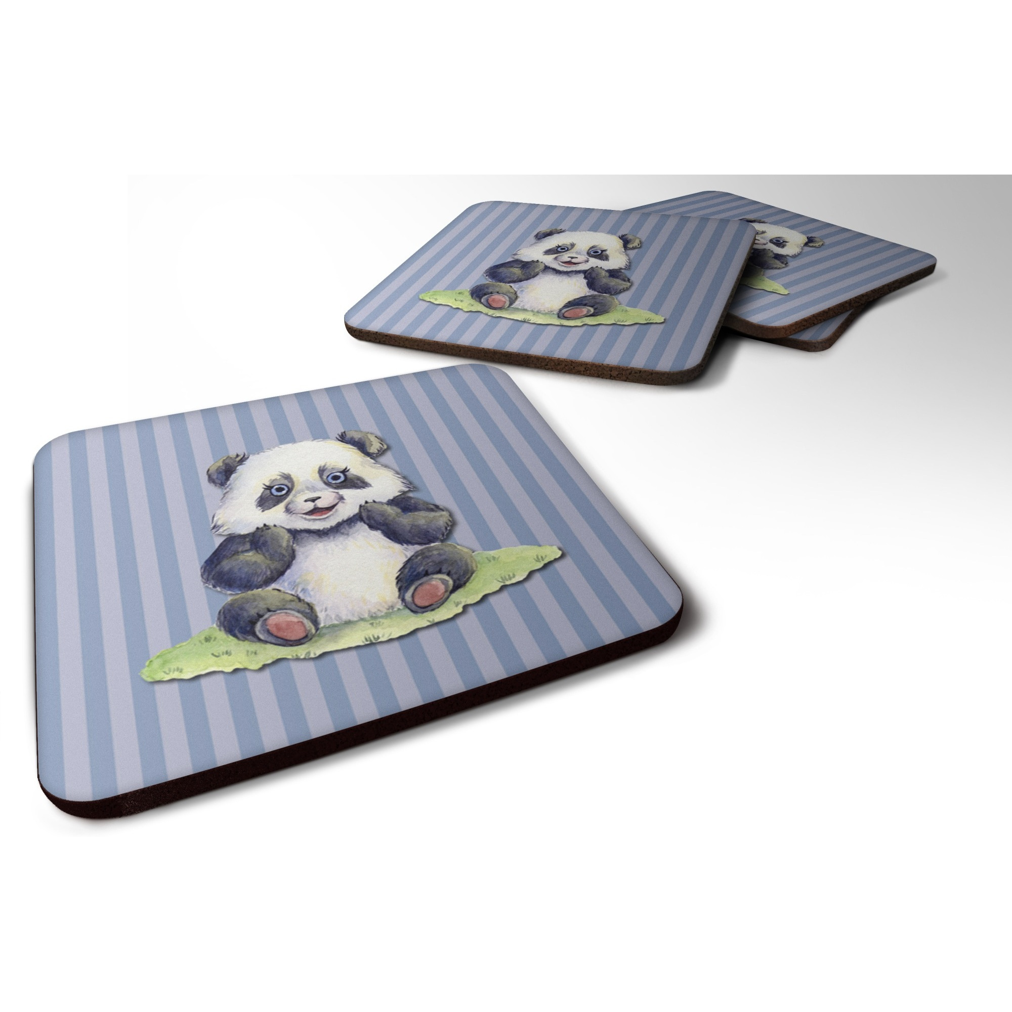 &quotCaroline's Treasures Panda Bear Foam Coaster Set of 4, 3.5, Multicolor"