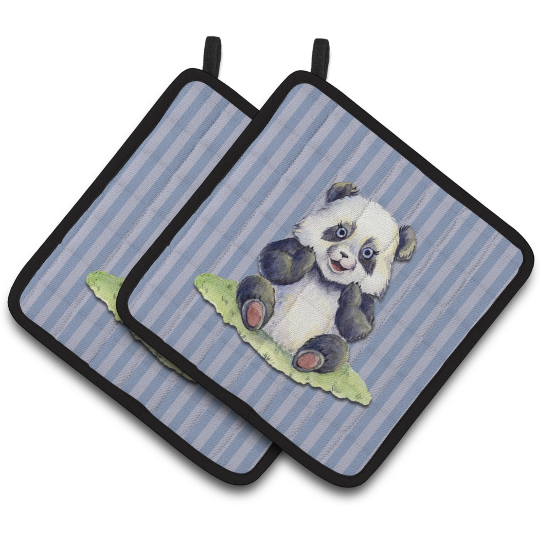 &quotCaroline's Treasures BB7142PTHD Panda Bear Pair of Pot Holders, 7.5 x 7.5"", Multicolor"