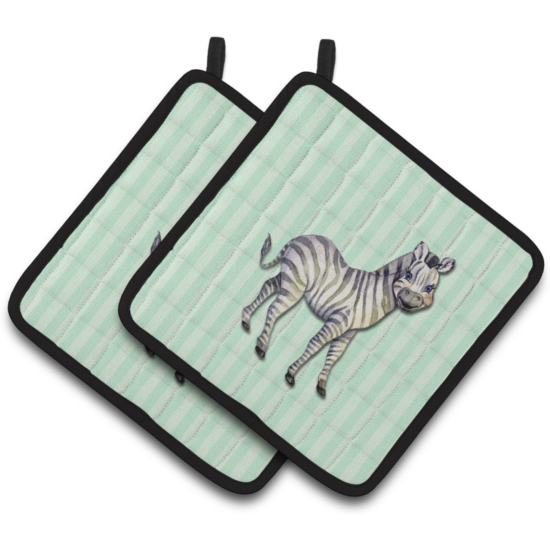 &quotCaroline's Treasures BB7143PTHD Zebra Pair of Pot Holders, 7.5 x 7.5"", Multicolor"