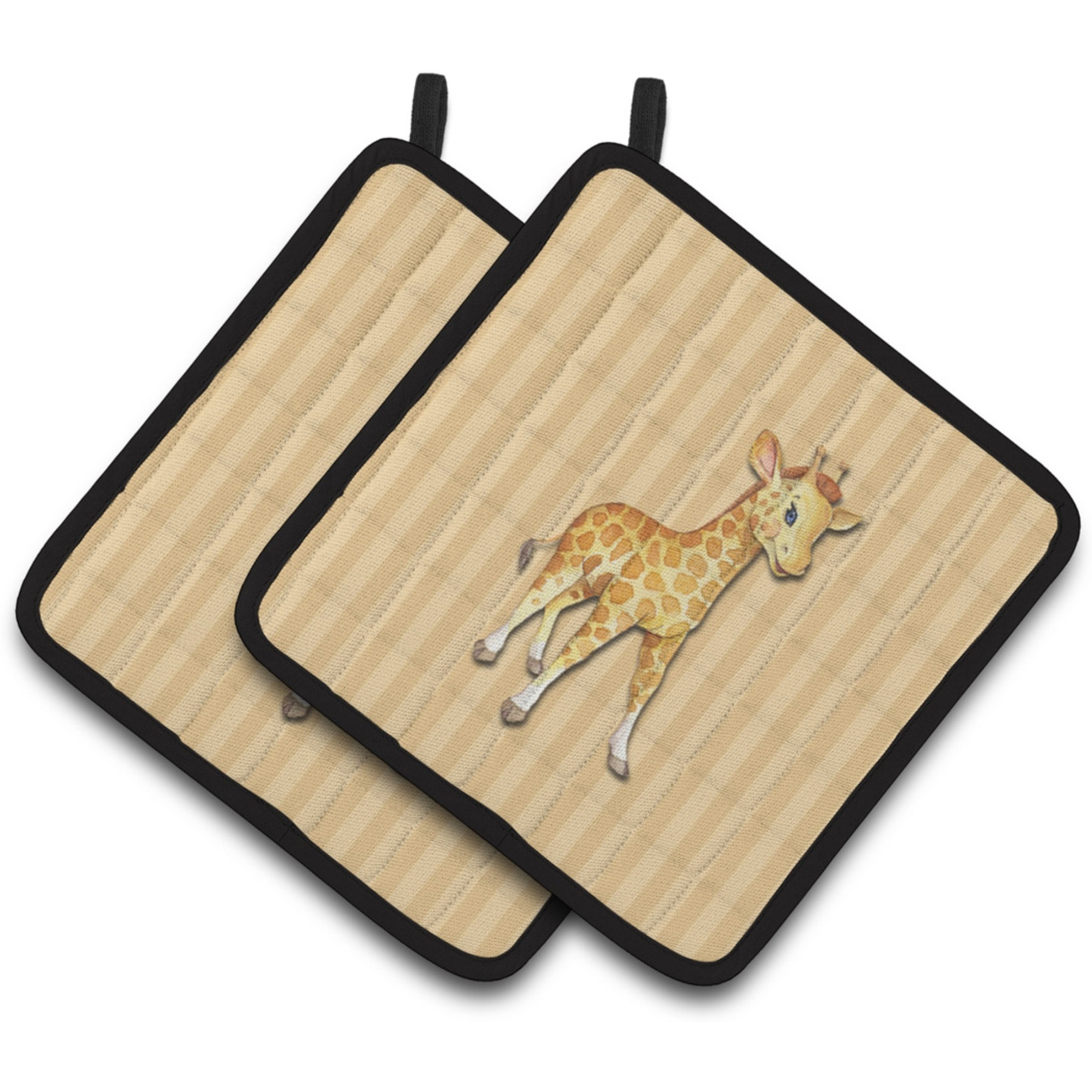 &quotCaroline's Treasures Giraffe Pair of Pot Holders, 7.5 x 7.5, Multicolor"
