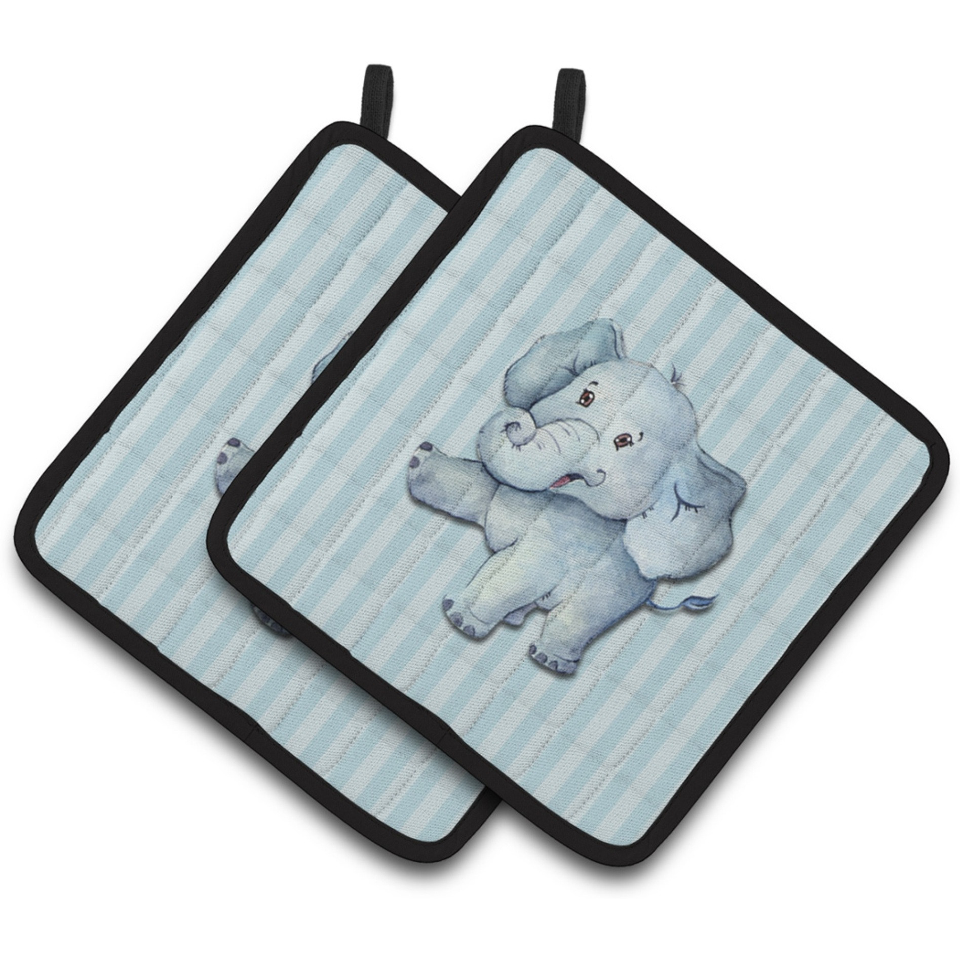 &quotCaroline's Treasures BB7145PTHD Elephant Pair of Pot Holders, 7.5 x 7.5"", Multicolor"