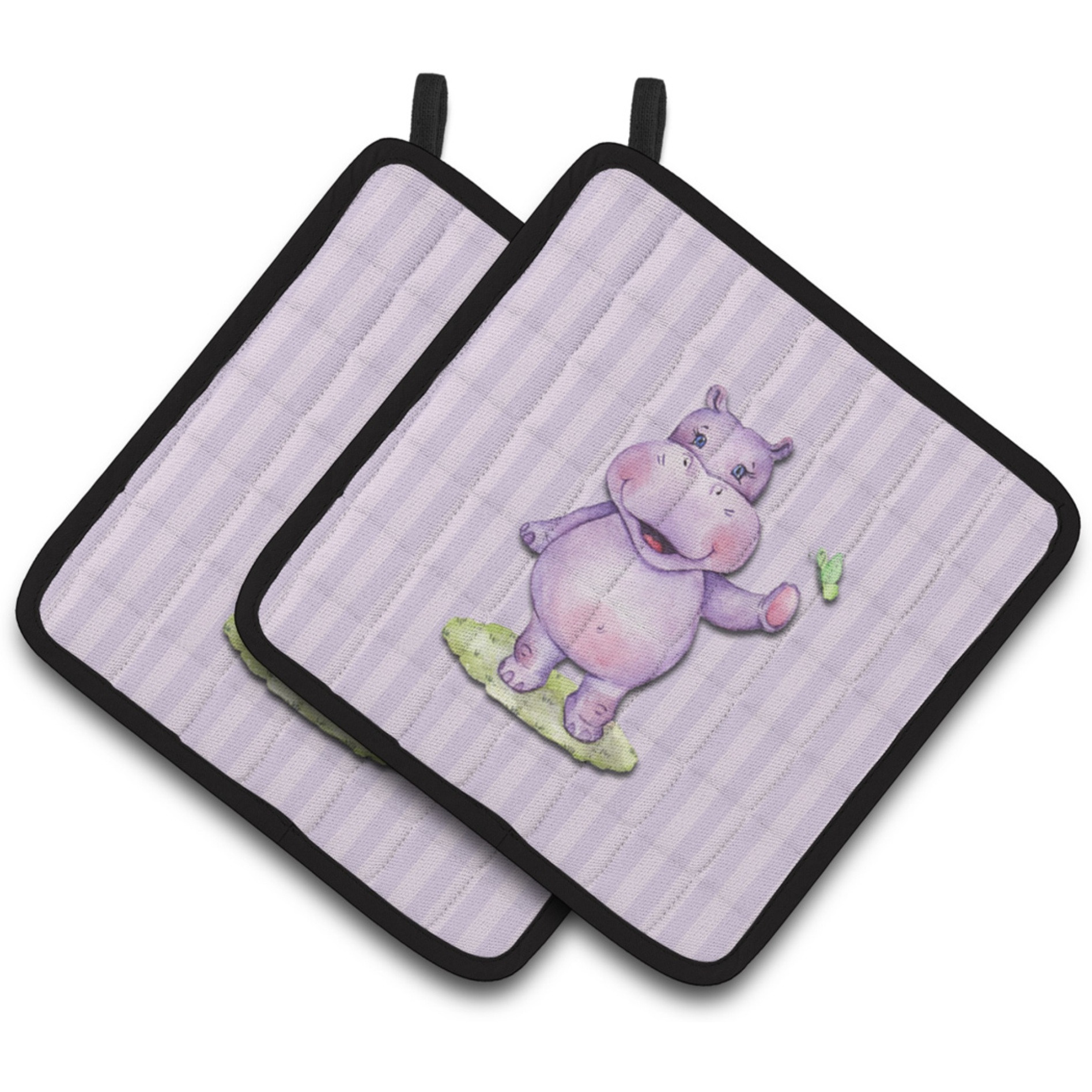 &quotCaroline's Treasures BB7147PTHD Hippopotamus Pair of Pot Holders, 7.5 x 7.5"", Multicolor"