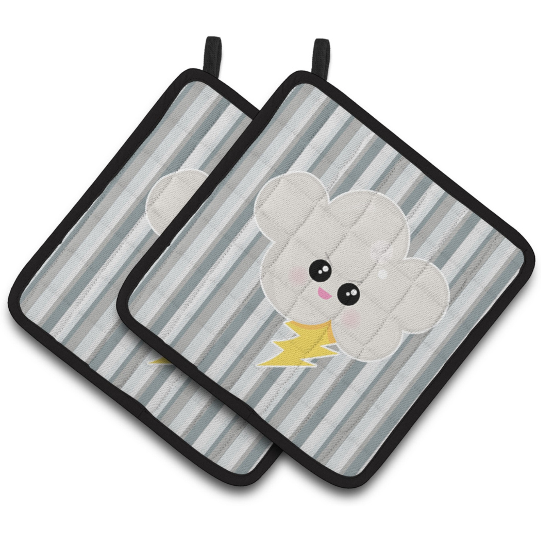&quotCaroline's Treasures Weather Thuderstorm Face Pair of Pot Holders, 7.5 x 7.5, Multicolor"