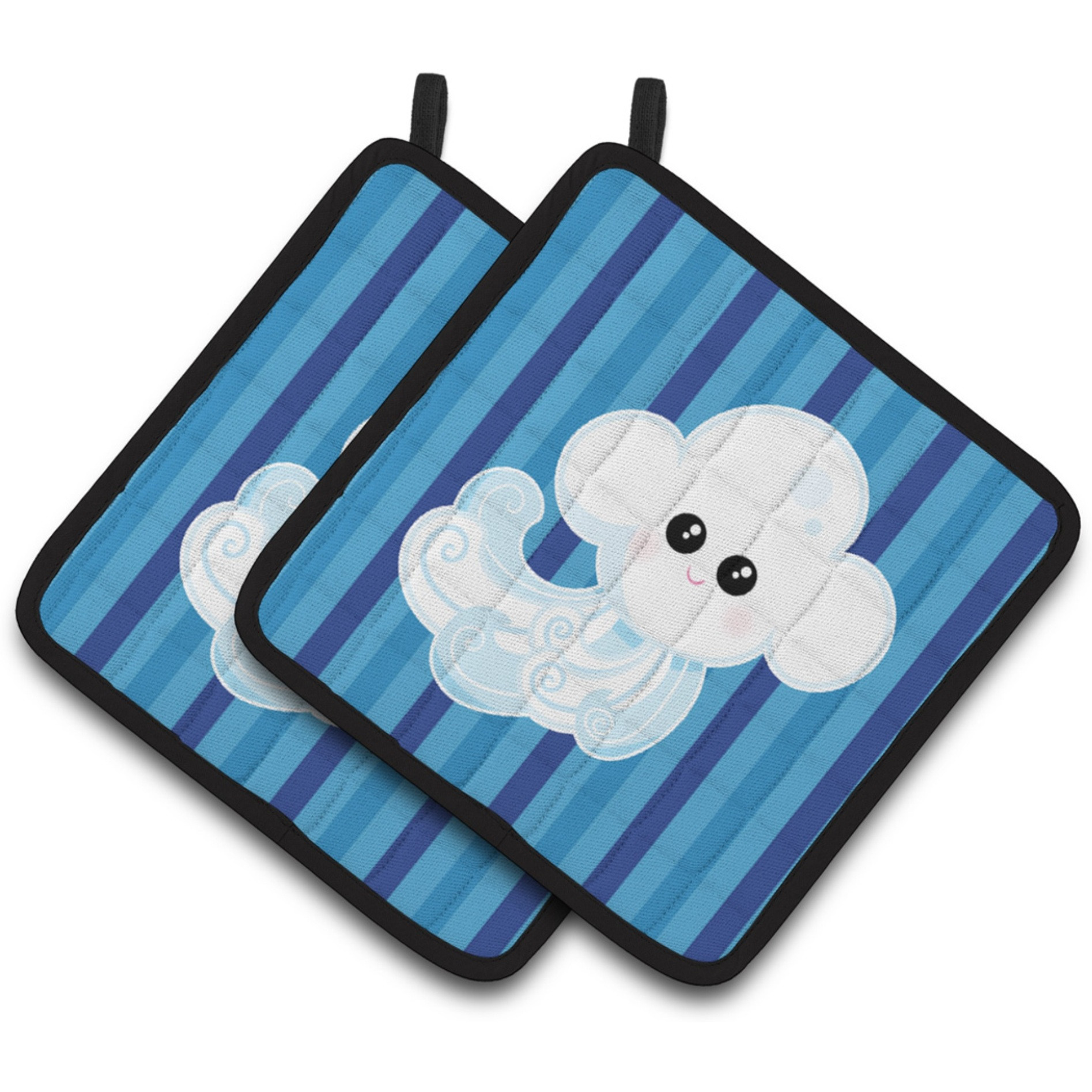 &quotCaroline's Treasures BB7157PTHD Weather Windy Face Pair of Pot Holders, 7.5 x 7.5"", Multicolor"