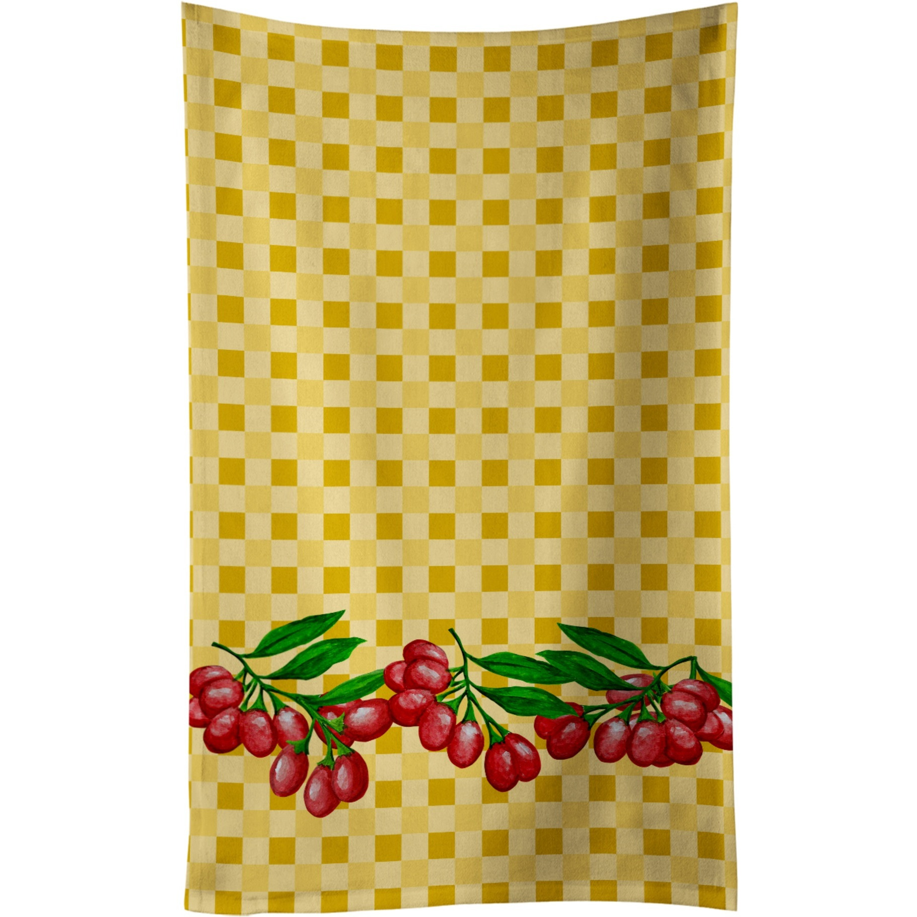 &quotCaroline's Treasures Gojis on Basketweave Decorated dish towel, 25Hx15W, Multicolor"