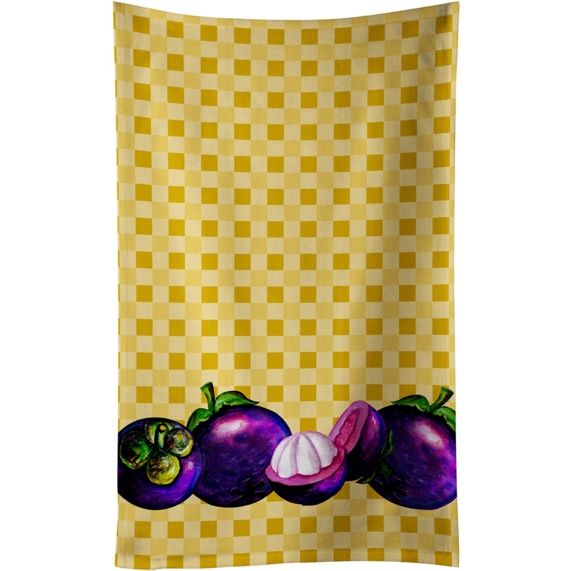 &quotCaroline's Treasures Mangosteens on Basketweave Decorated dish towel, 25Hx15W, Multicolor"
