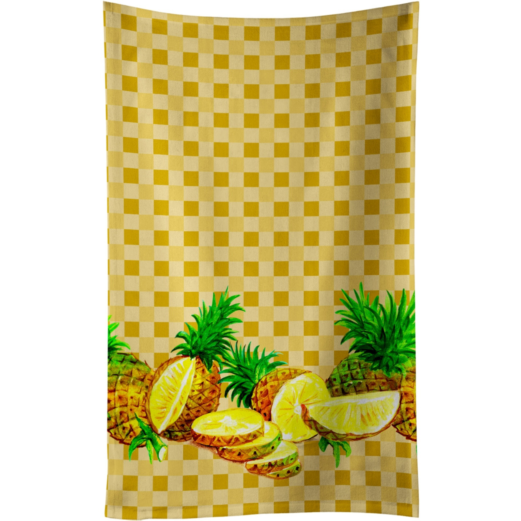 &quotCaroline's Treasures Pineapples on Basketweave Decorated dish towel, 25Hx15W, Multicolor"