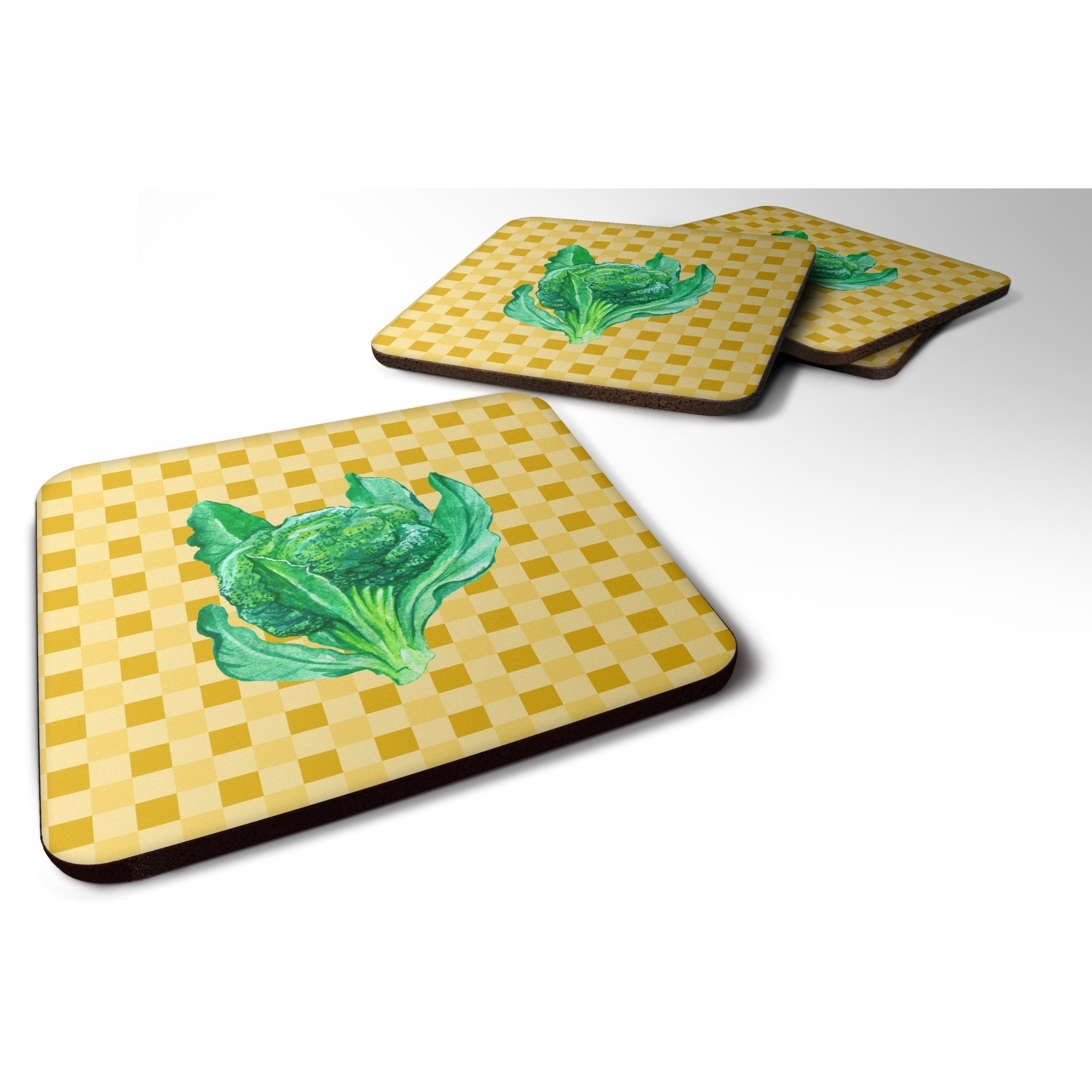 &quotCaroline's Treasures Broccoli on Basketweave Decorative coasters, 3.5, Multicolor"
