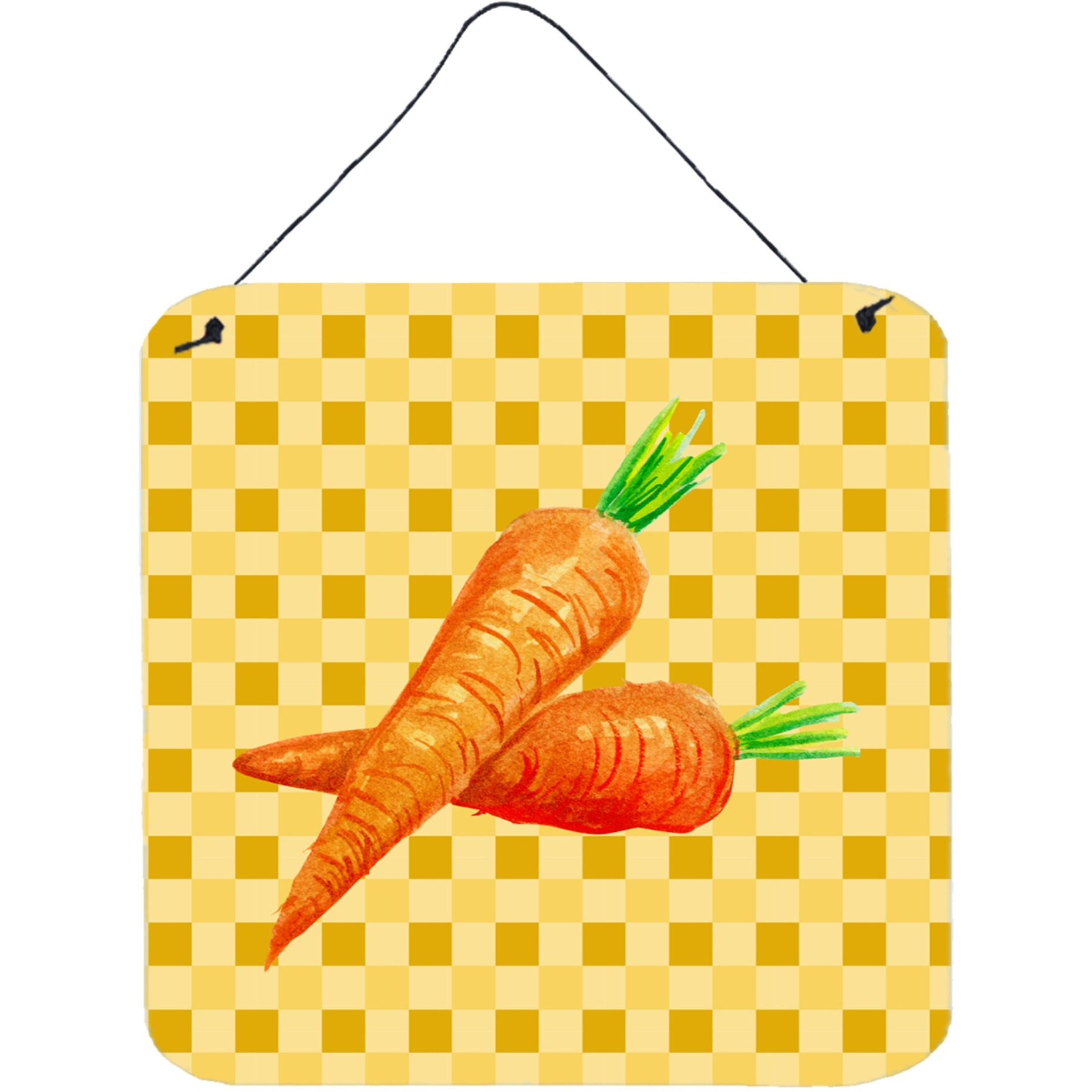 &quotCaroline's Treasures Carrots on Basketweave Metal Print, 6H x 6W, Multicolor"