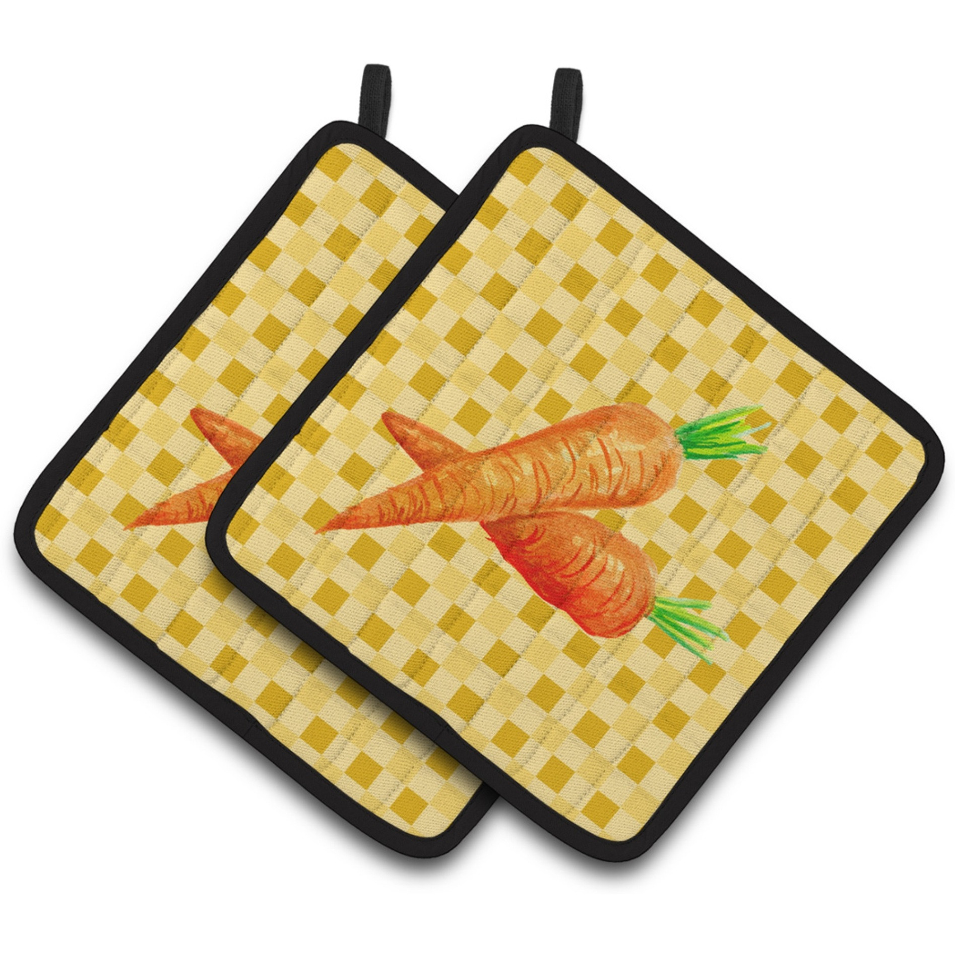 &quotCaroline's Treasures Carrots on Basketweave Decorated pot holder, 7.5HX7.5W, Multicolor"