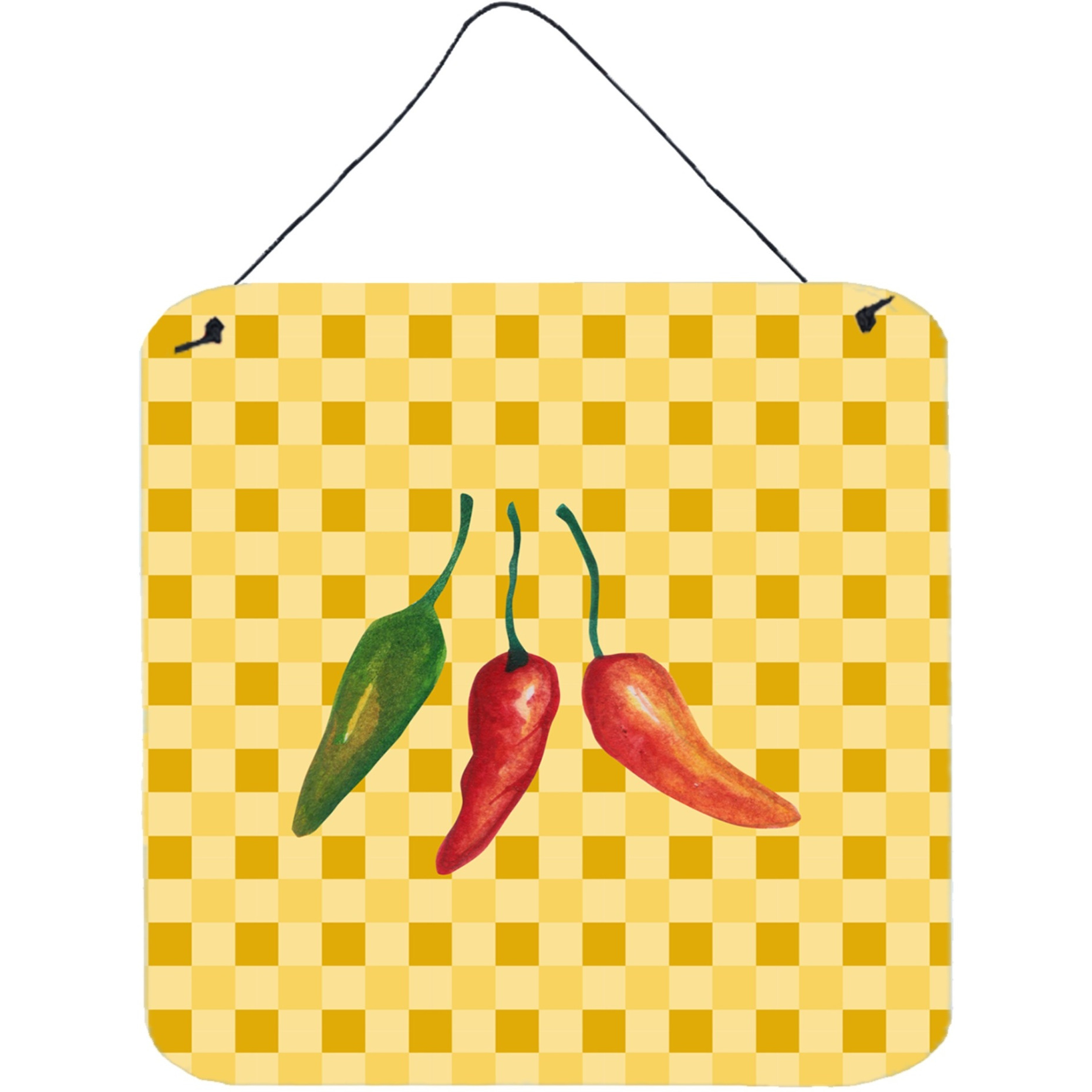 &quotCaroline's Treasures Cayenne Pepper on Basketweave Metal Print, 6H x 6W, Multicolor"