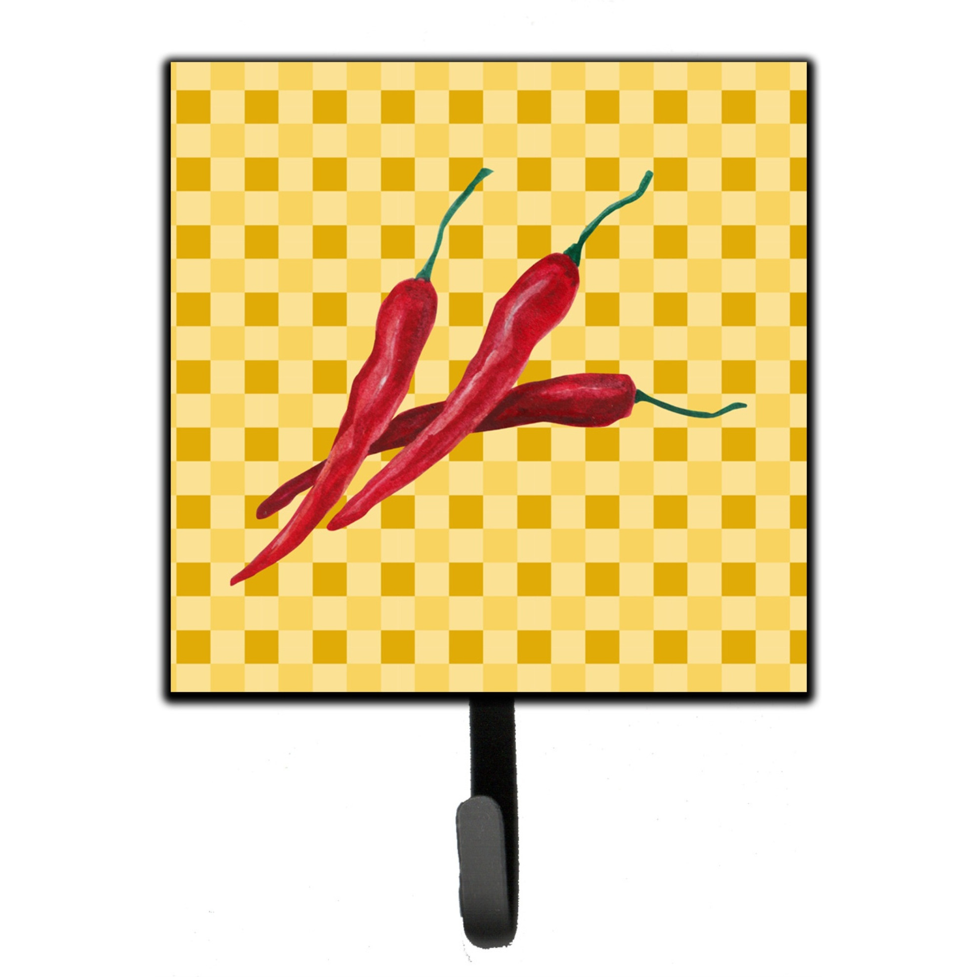 &quotCaroline's Treasures Chili Peppers on Basketweave Wall Hook, Small, Multicolor"