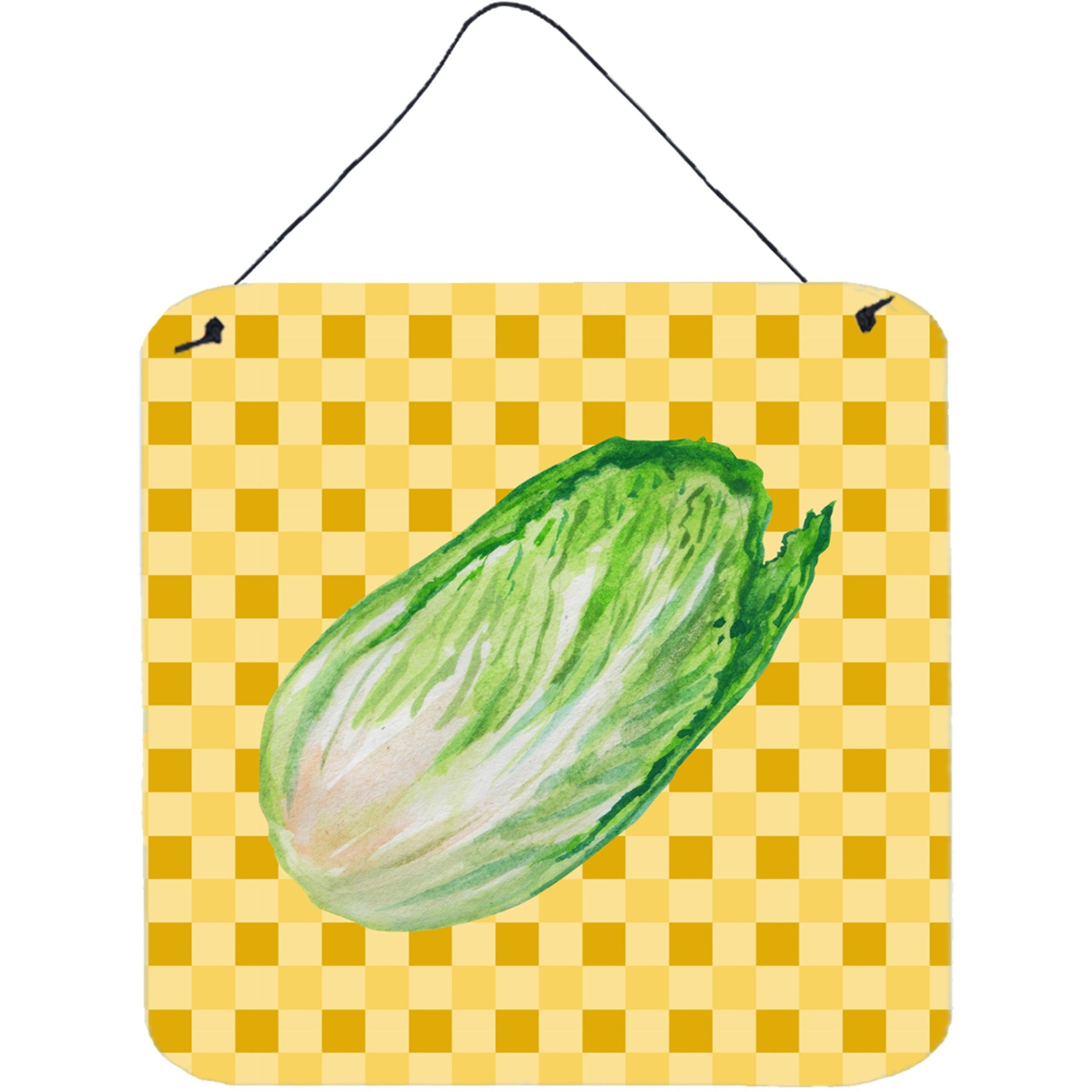 &quotCaroline's Treasures Chinese Cabbage on Basketweave Metal Print, 6H x 6W, Multicolor"