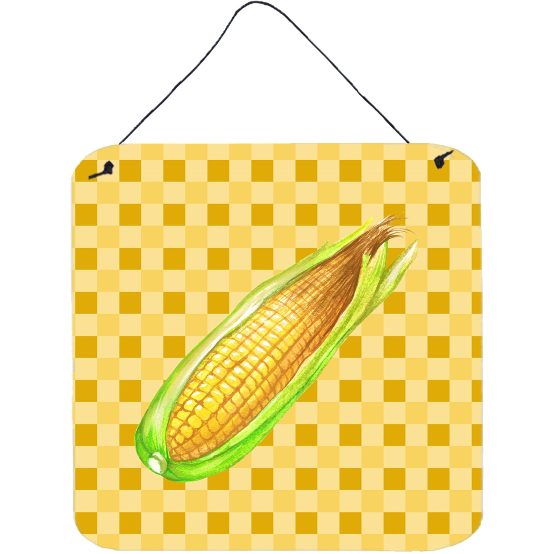 &quotCaroline's Treasures Corn on Basketweave Metal Print, 6H x 6W, Multicolor"
