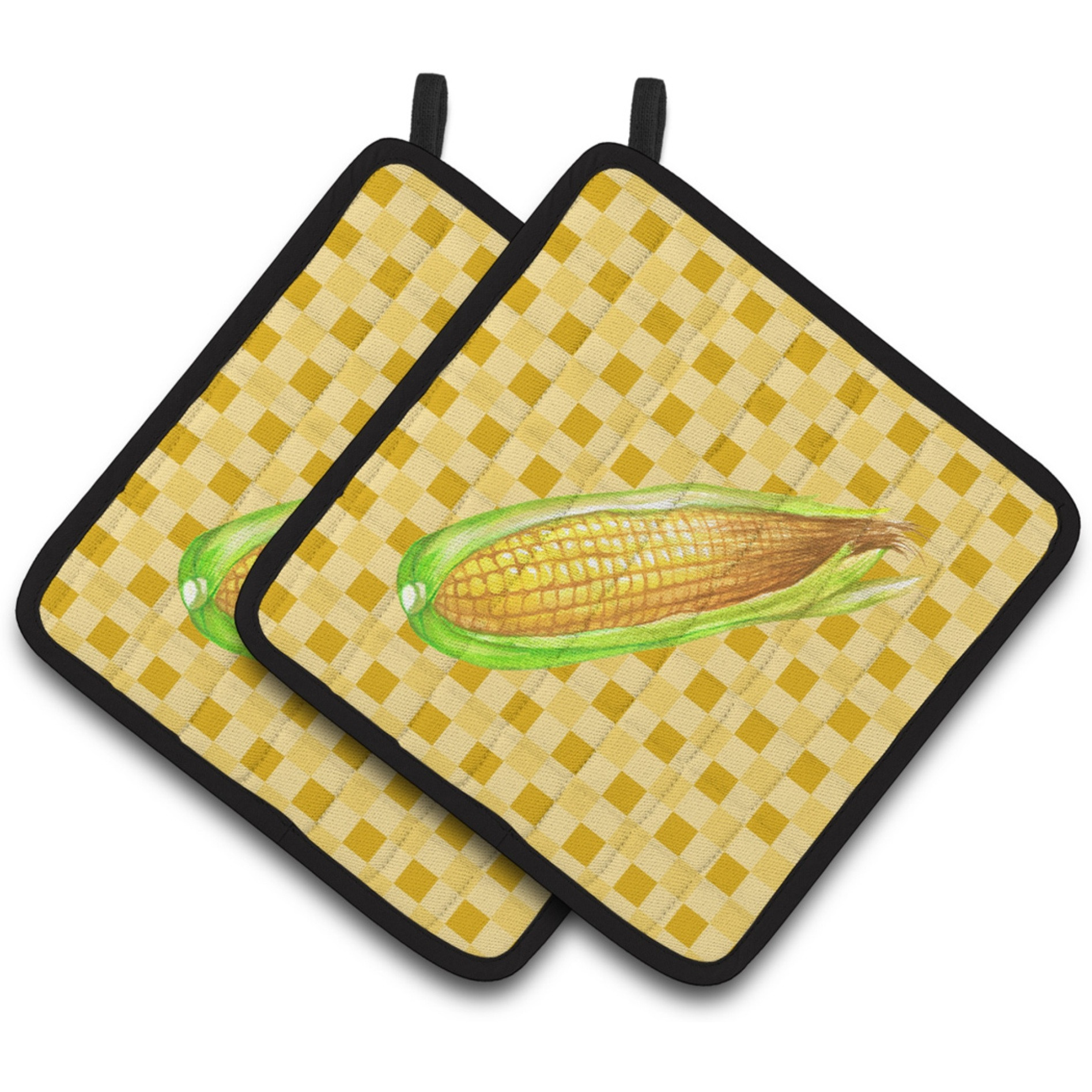 &quotCaroline's Treasures Corn on Basketweave Decorated pot holder, 7.5HX7.5W, Multicolor"