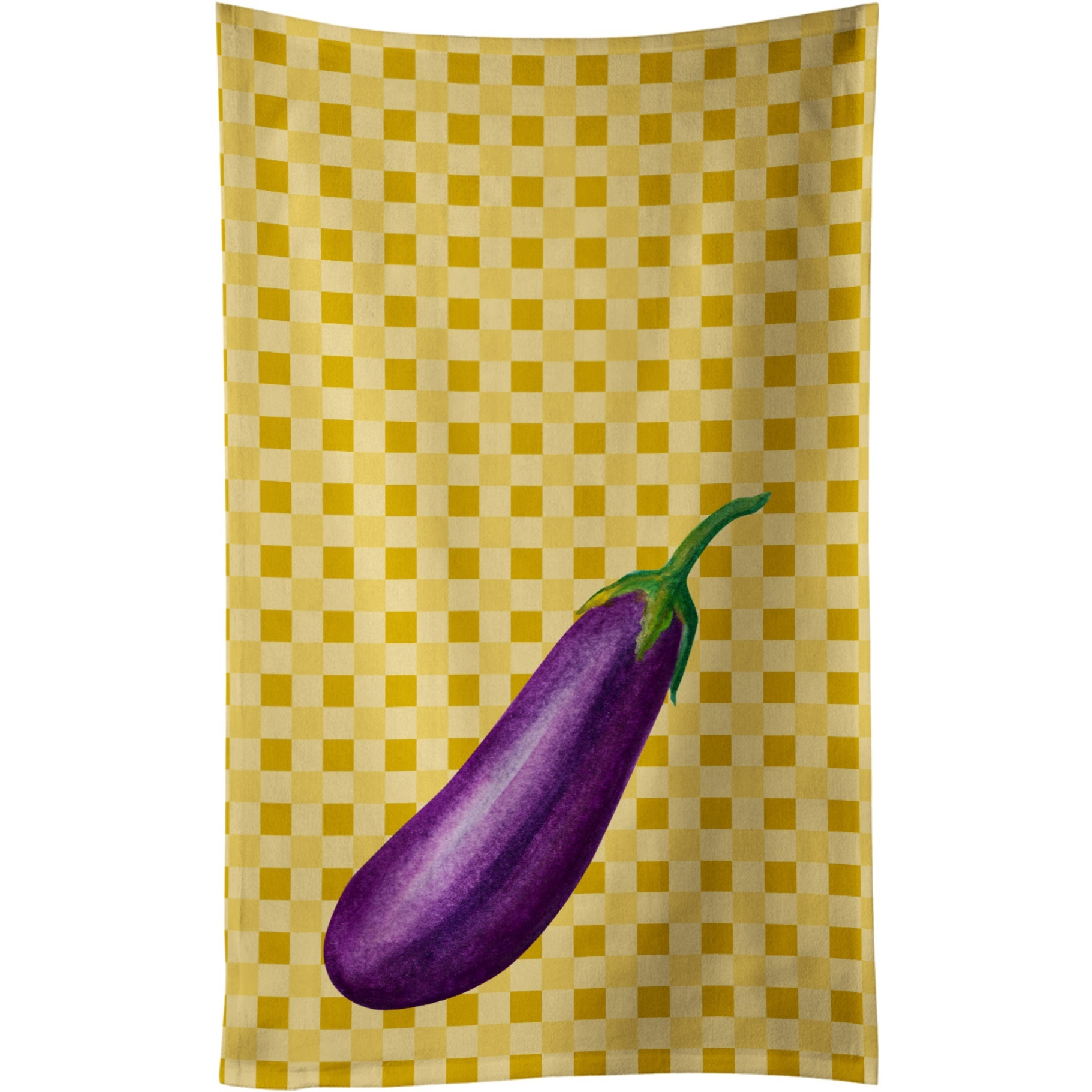 &quotCaroline's Treasures Eggplant on Basketweave Decorated dish towel, 25Hx15W, Multicolor"