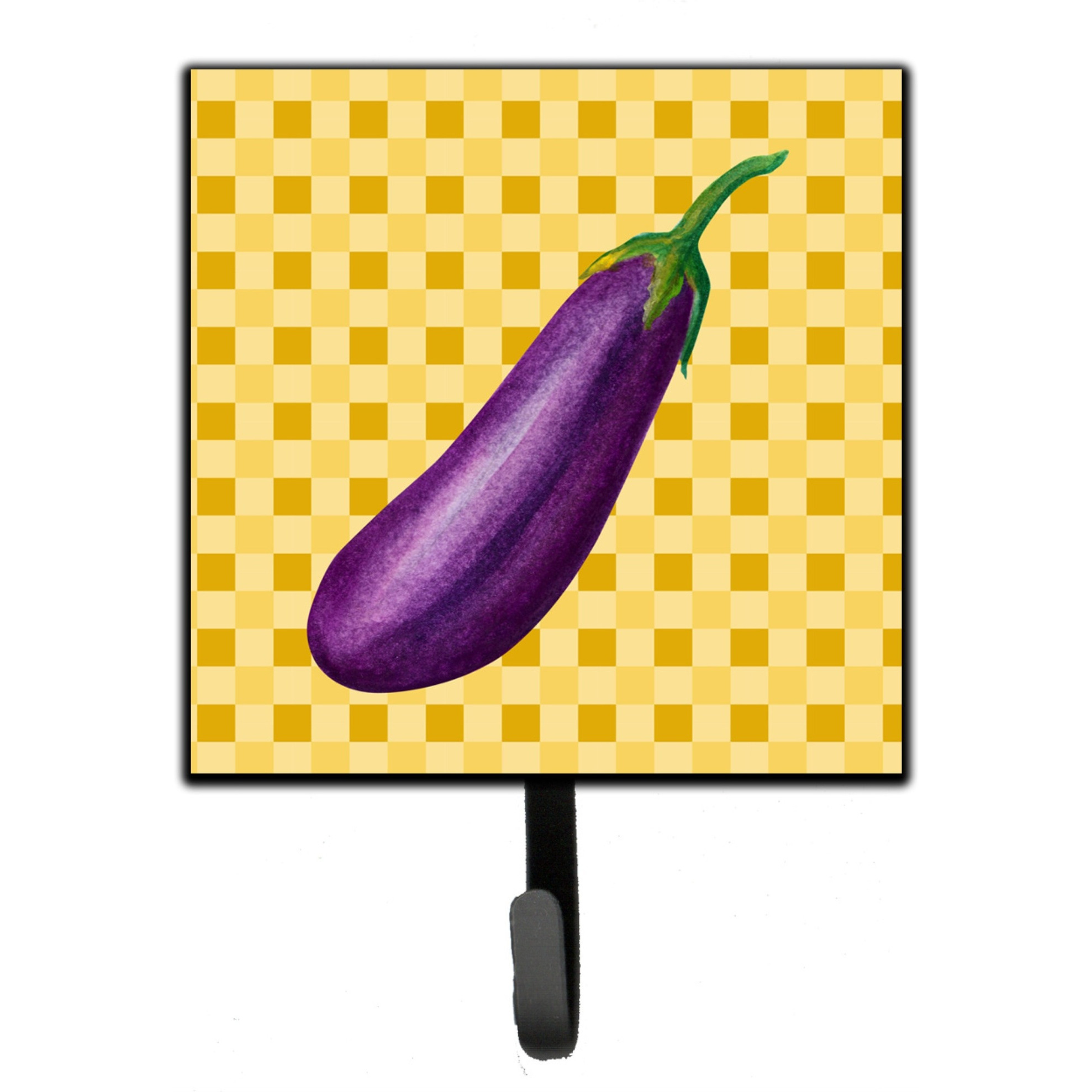 &quotCaroline's Treasures Eggplant on Basketweave Wall Hook, Small, Multicolor"