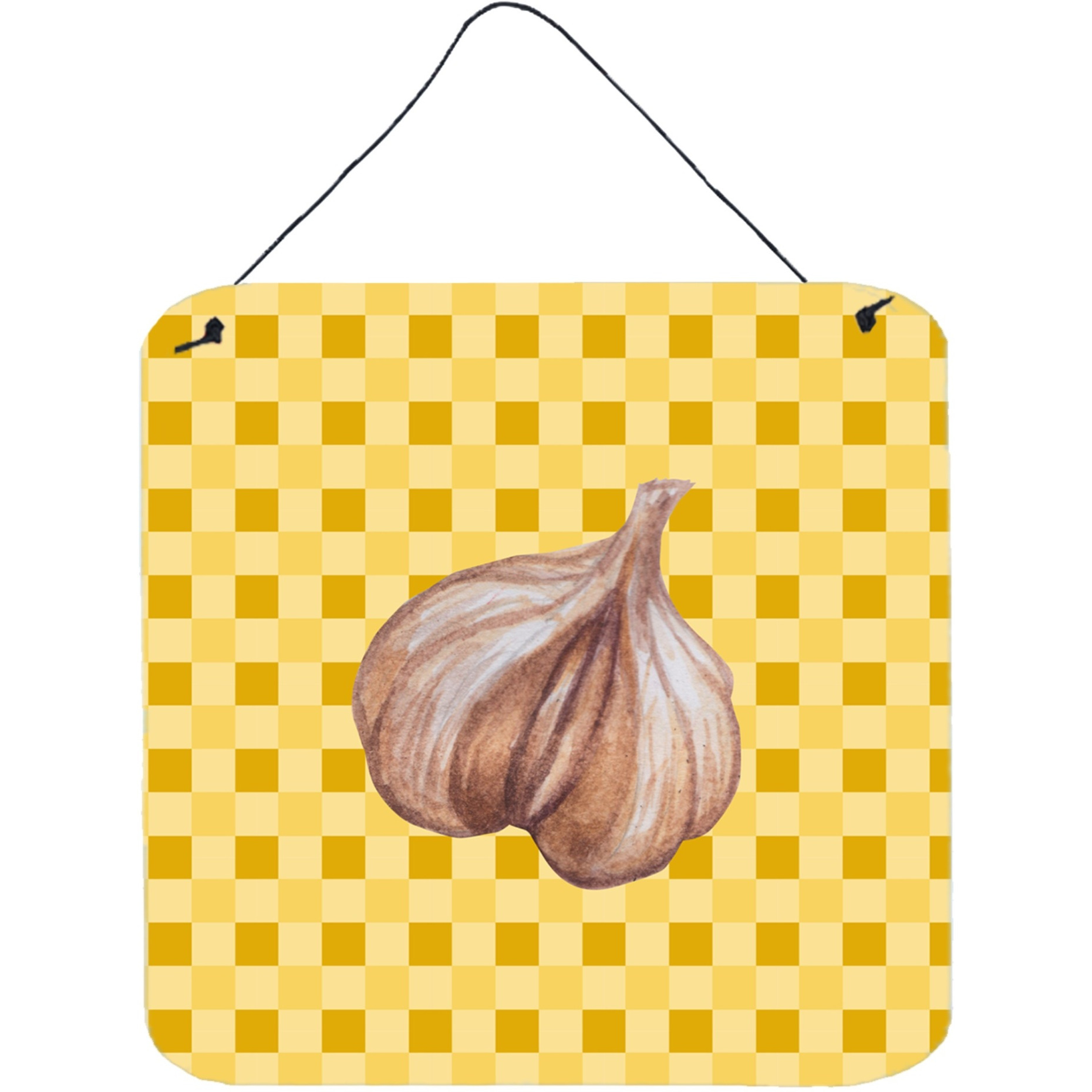 &quotCaroline's Treasures Garlic on Basketweave Metal Print, 6H x 6W, Multicolor"
