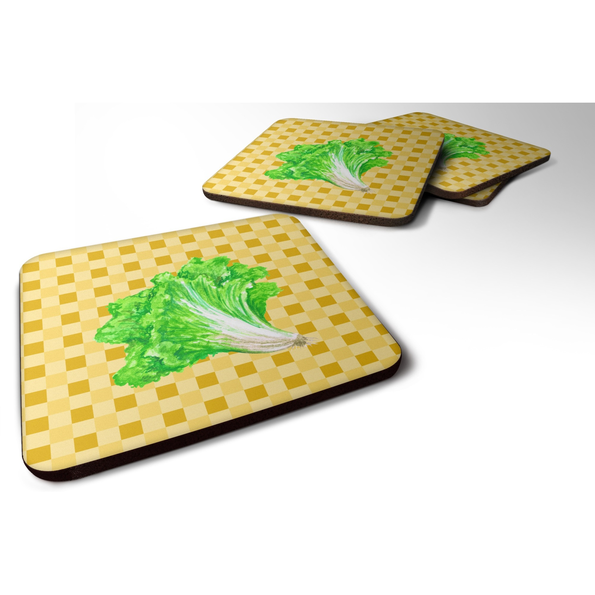 &quotCaroline's Treasures Lettuce on Basketweave Decorative coasters, 3.5, Multicolor"