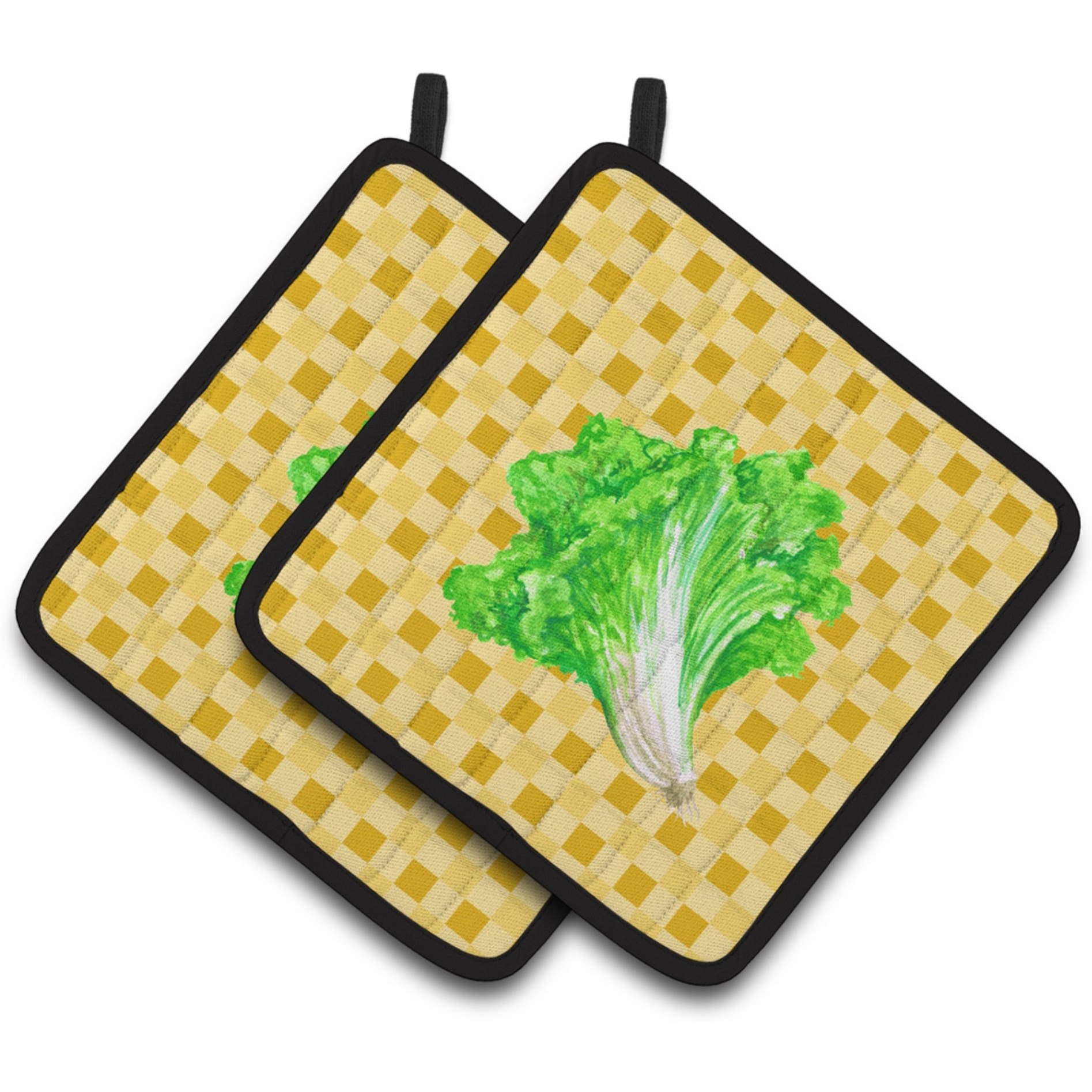&quotCaroline's Treasures Lettuce on Basketweave Decorated pot holder, 7.5HX7.5W, Multicolor"