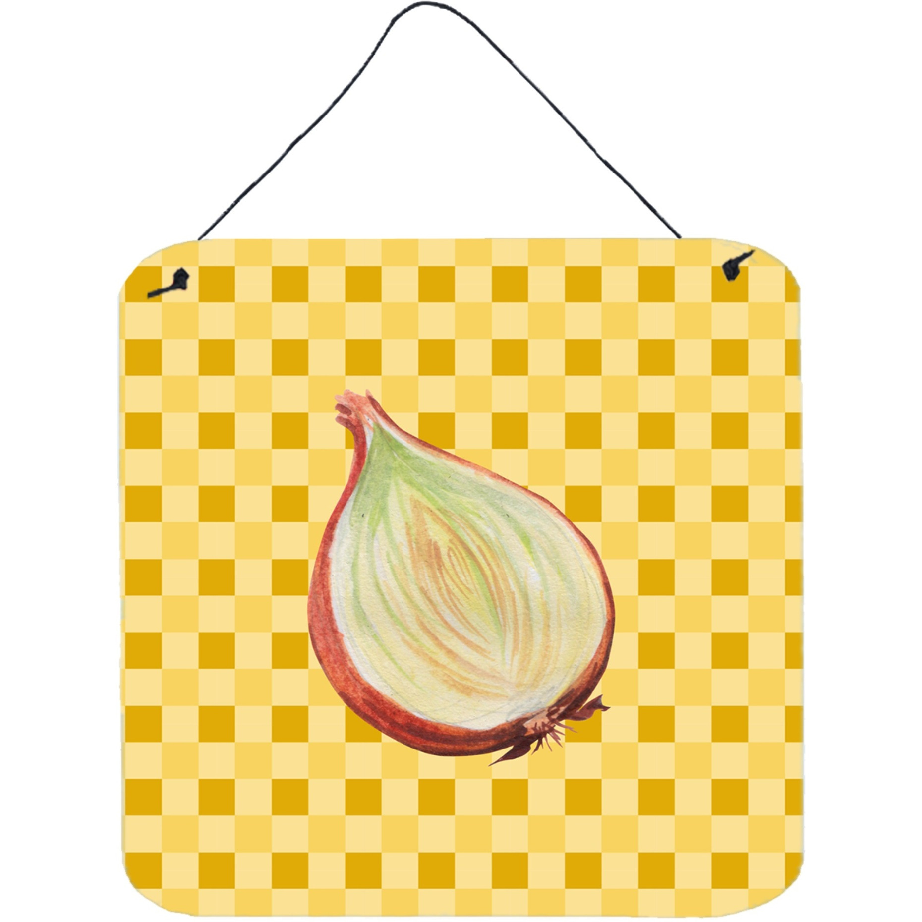 &quotCaroline's Treasures Onion on Basketweave Metal Print, 6H x 6W, Multicolor"