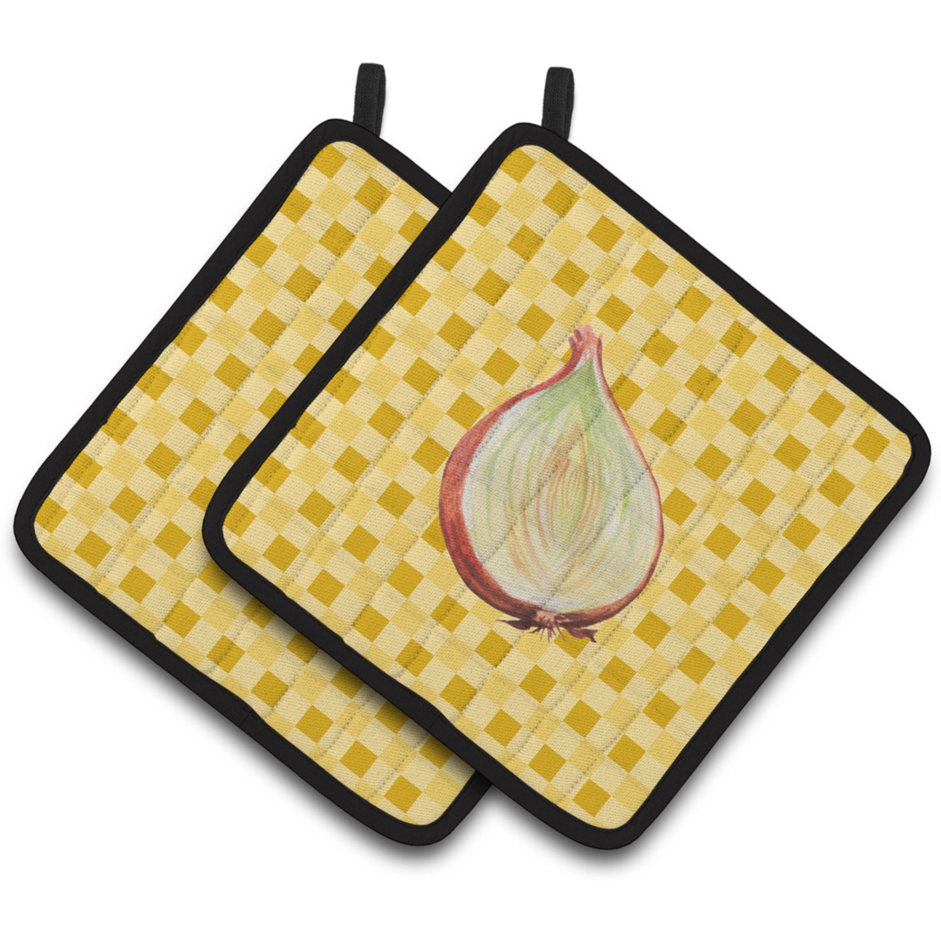 &quotCaroline's Treasures Onion on Basketweave Decorated pot holder, 7.5HX7.5W, Multicolor"