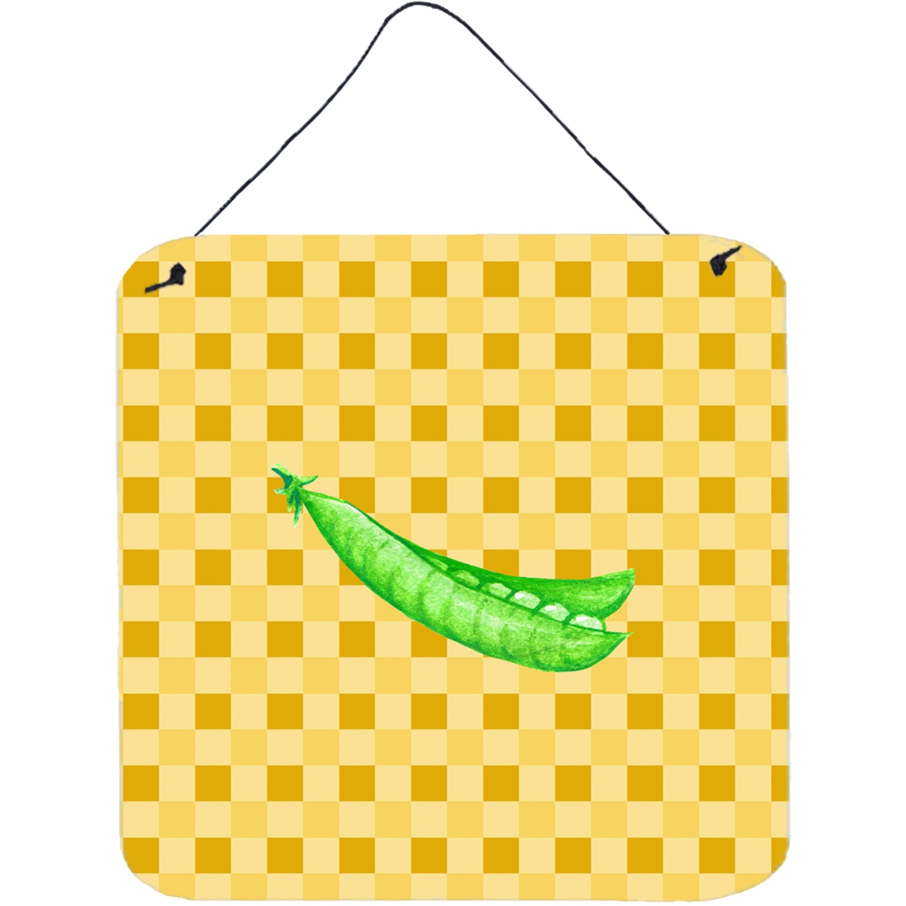 &quotCaroline's Treasures Peas on Basketweave Metal Print, 6H x 6W, Multicolor"