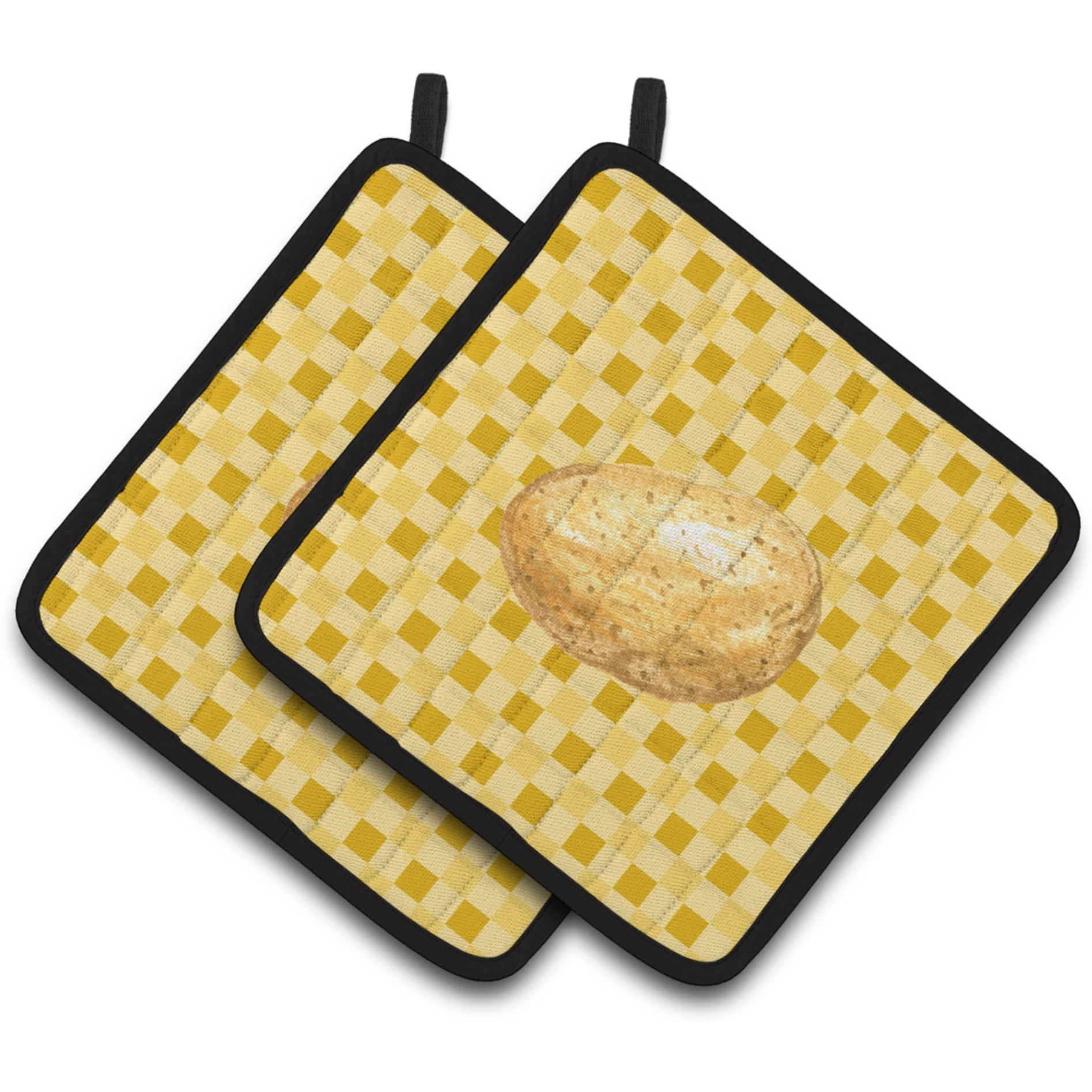 &quotCaroline's Treasures Potato on Basketweave Decorated pot holder, 7.5HX7.5W, Multicolor"