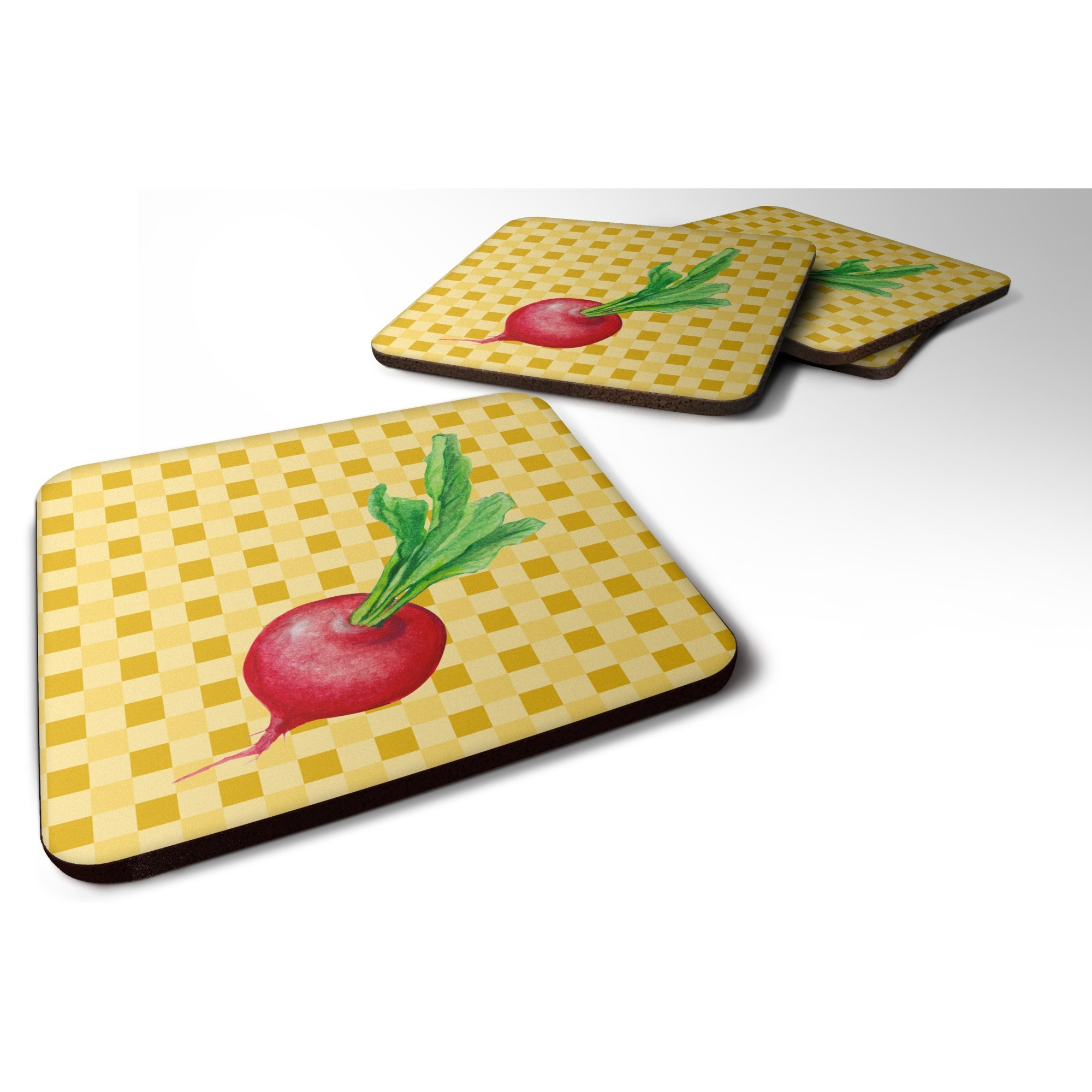 &quotCaroline's Treasures Radish on Basketweave Decorative coasters, 3.5, Multicolor"