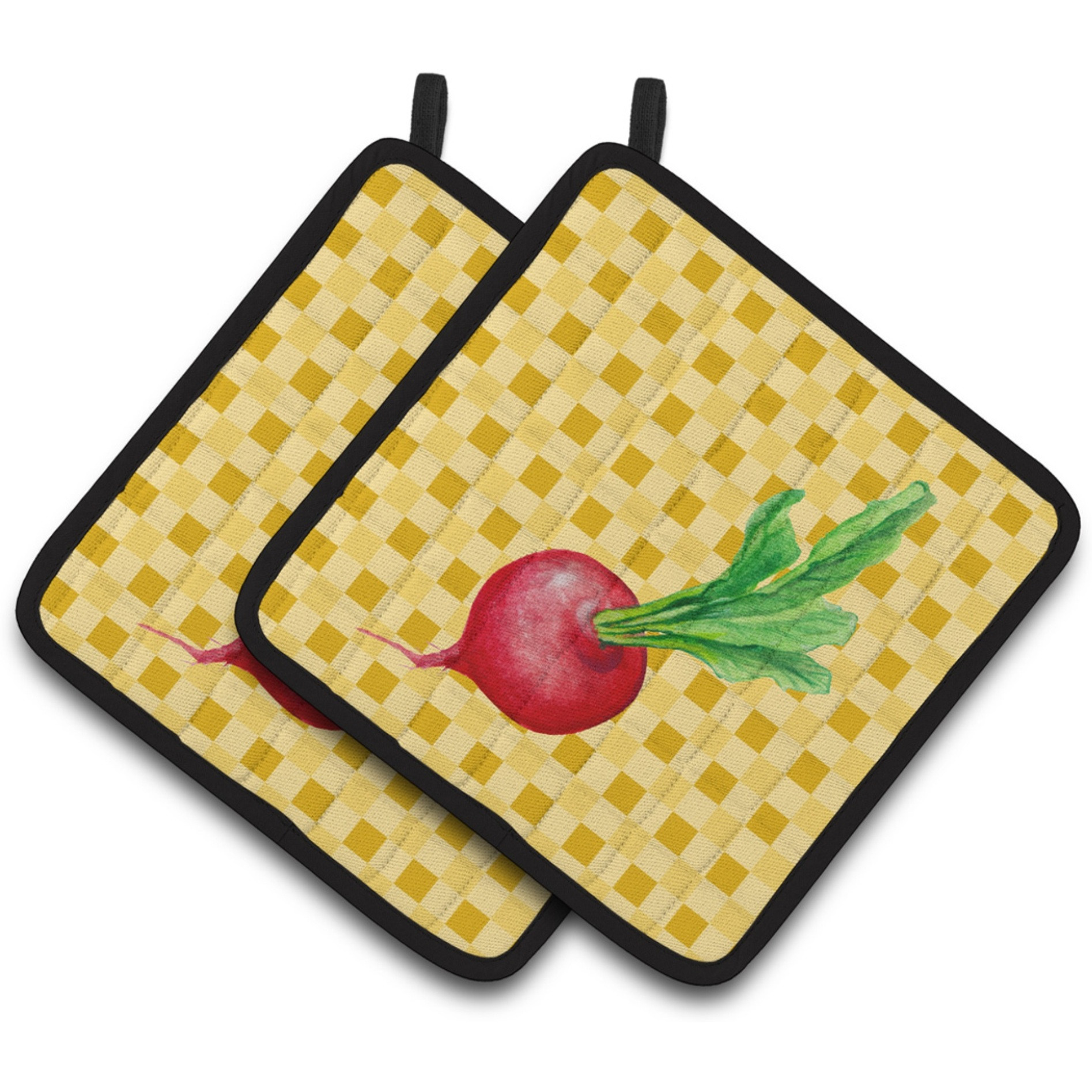 &quotCaroline's Treasures Radish on Basketweave Decorated pot holder, 7.5HX7.5W, Multicolor"