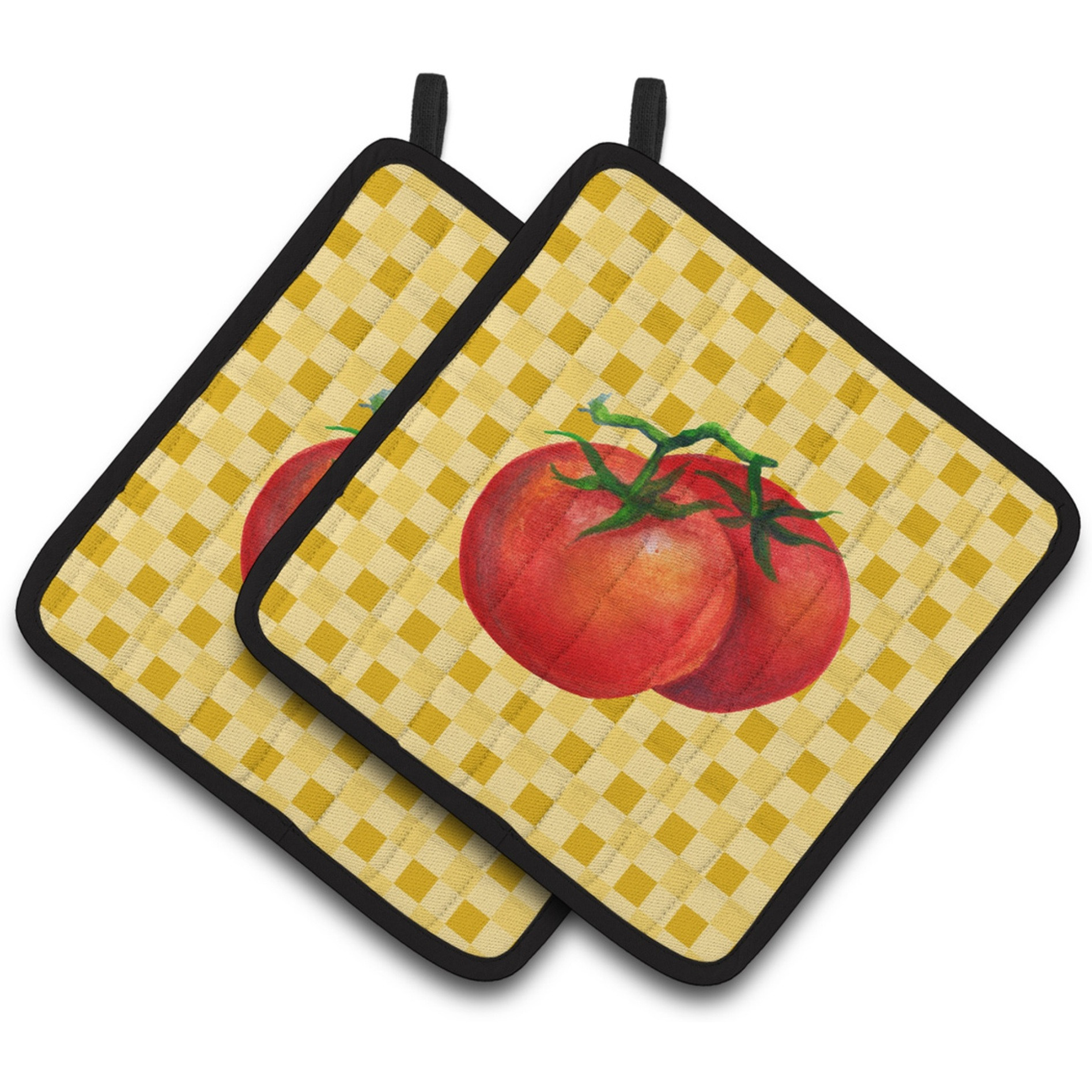 &quotCaroline's Treasures Tomato on Basketweave Decorated pot holder, 7.5HX7.5W, Multicolor"