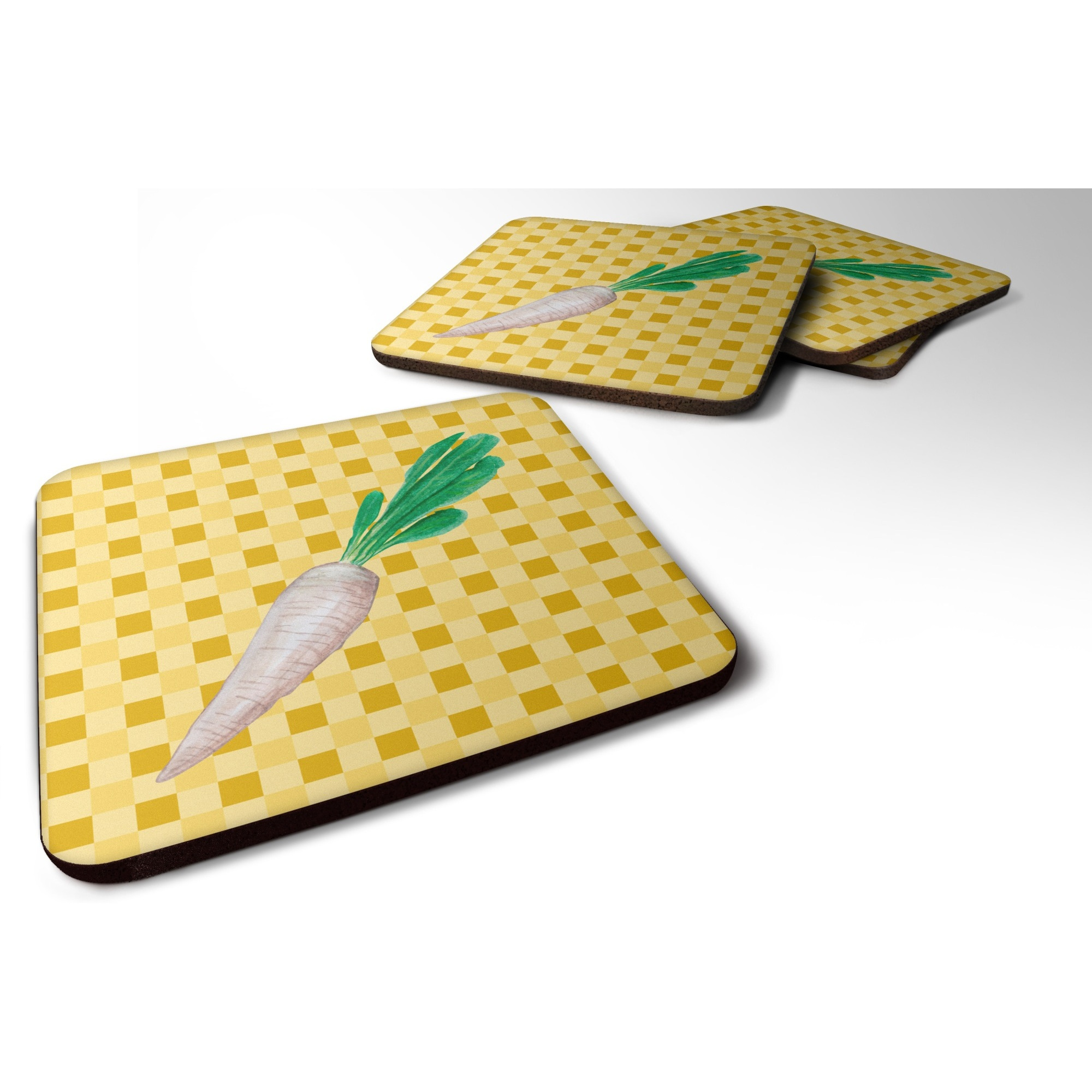 &quotCaroline's Treasures White Radish on Basketweave Decorative coasters, 3.5, Multicolor"