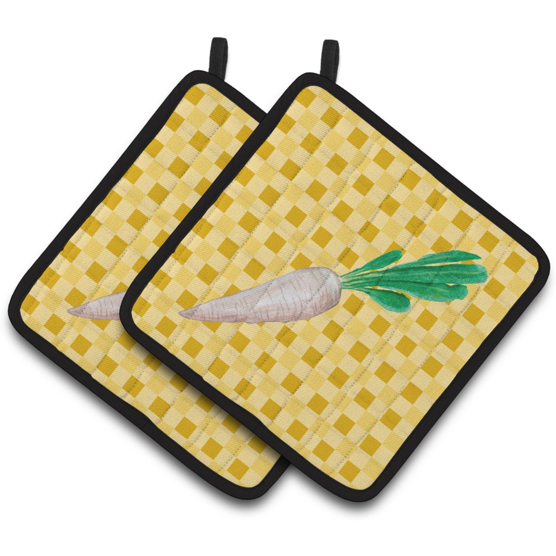 &quotCaroline's Treasures White Radish on Basketweave Decorated pot holder, 7.5HX7.5W, Multicolor"