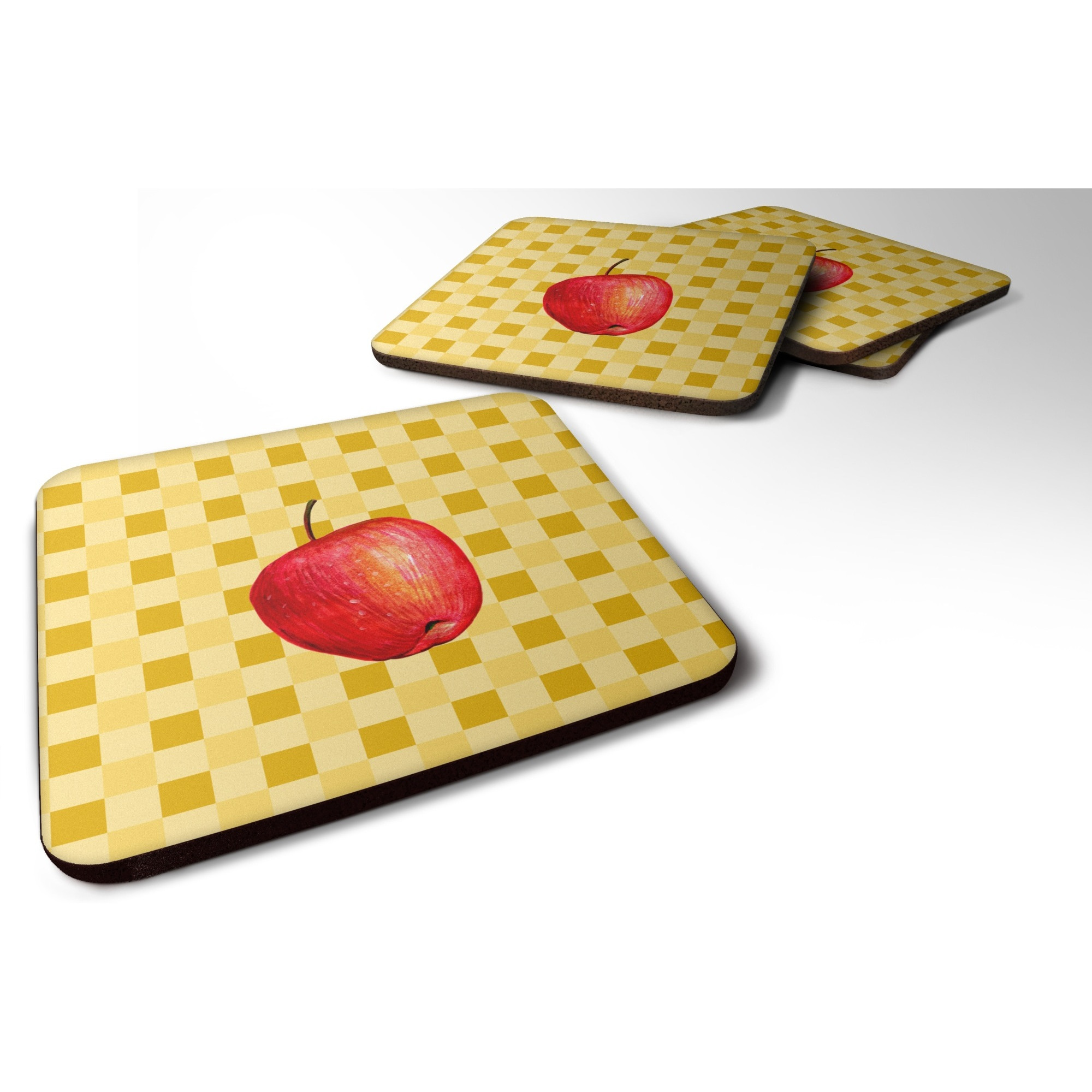 &quotCaroline's Treasures Whole Apple on Basketweave Decorative coasters, 3.5, Multicolor"