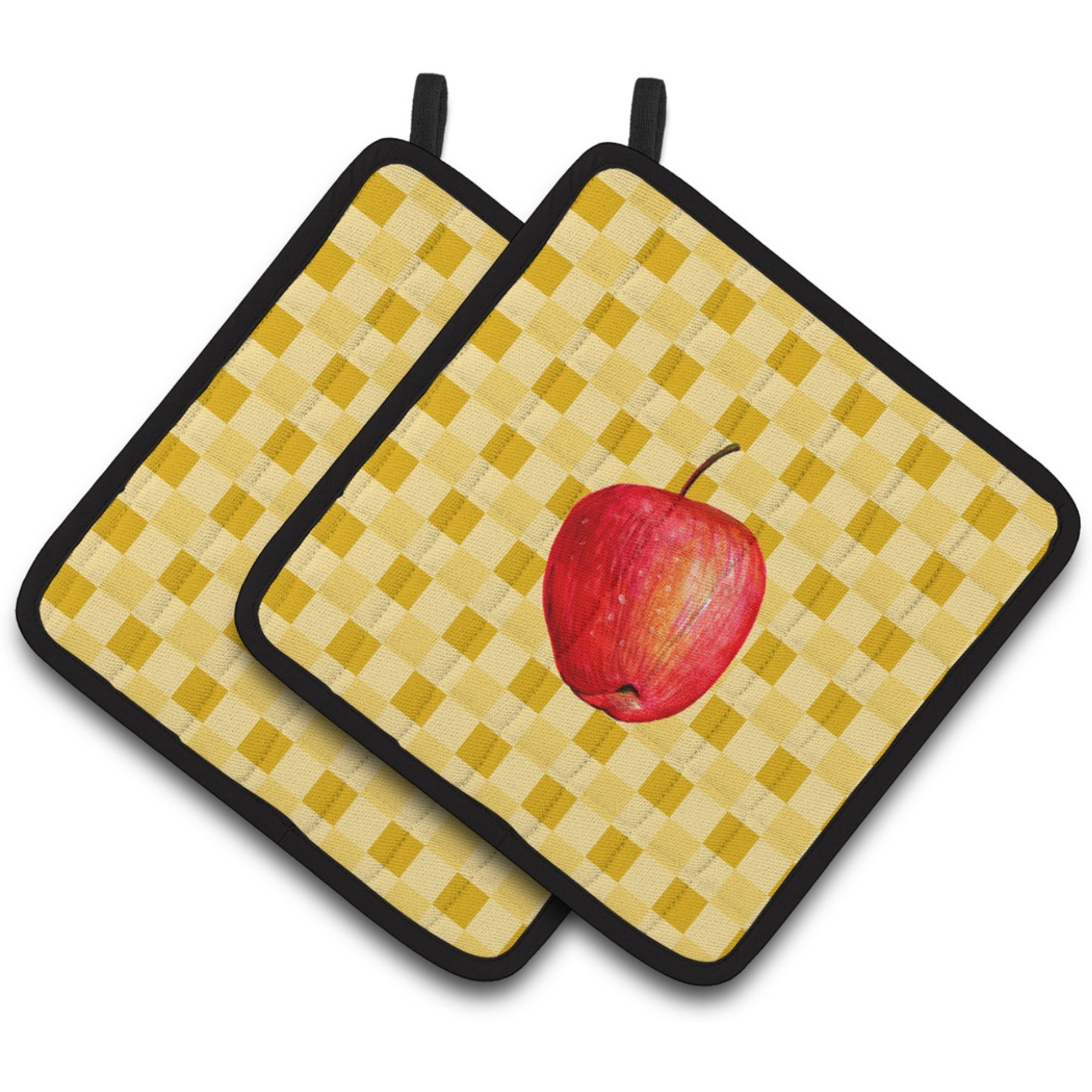 &quotCaroline's Treasures Whole Apple on Basketweave Decorated pot holder, 7.5HX7.5W, Multicolor"