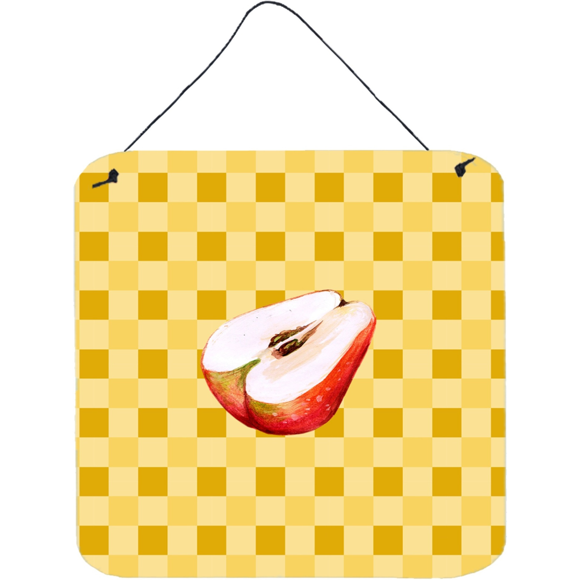 &quotCaroline's Treasures Sliced Apple on Basketweave Metal Print, 6H x 6W, Multicolor"