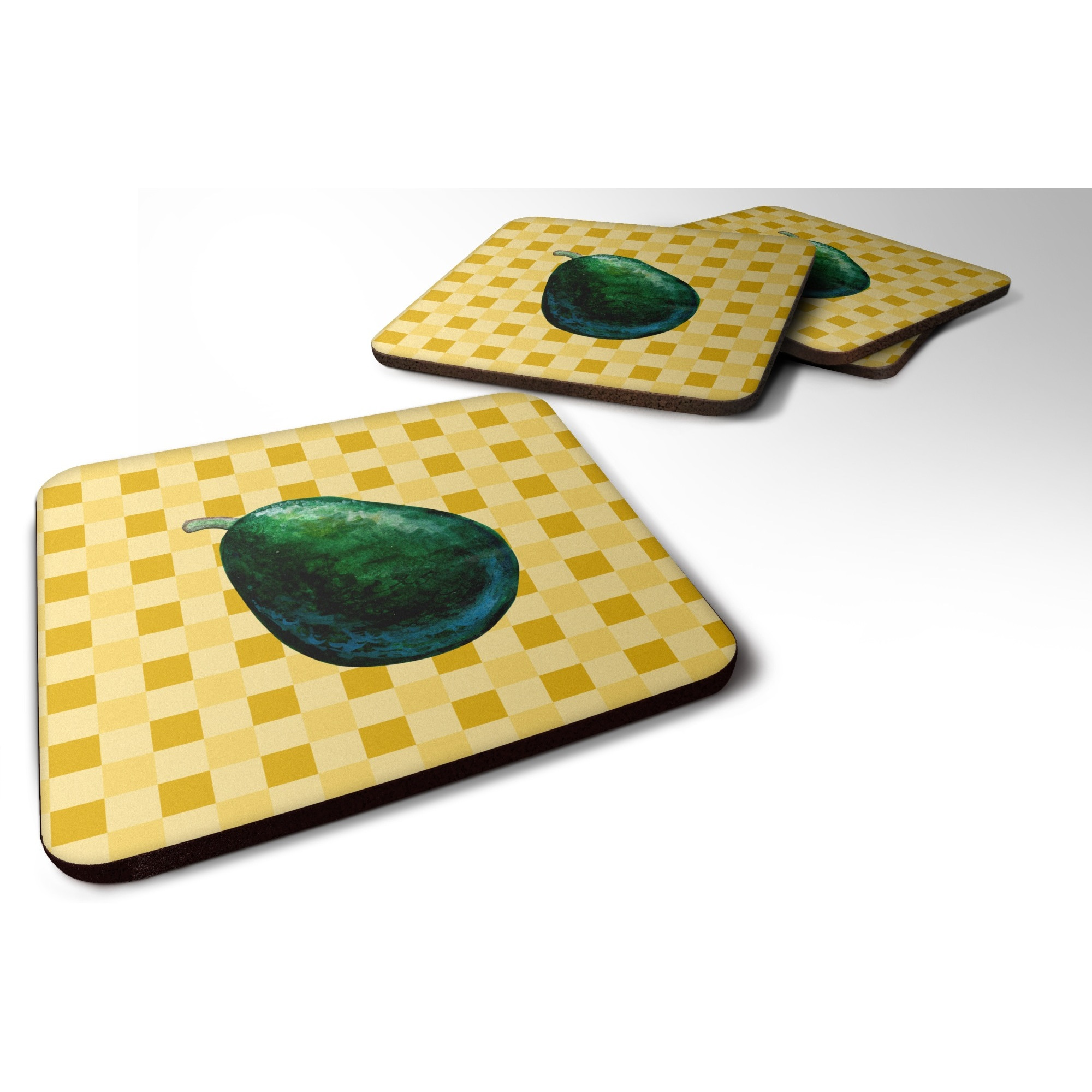 &quotCaroline's Treasures Whole Avacado on Basketweave Decorative coasters, 3.5, Multicolor"