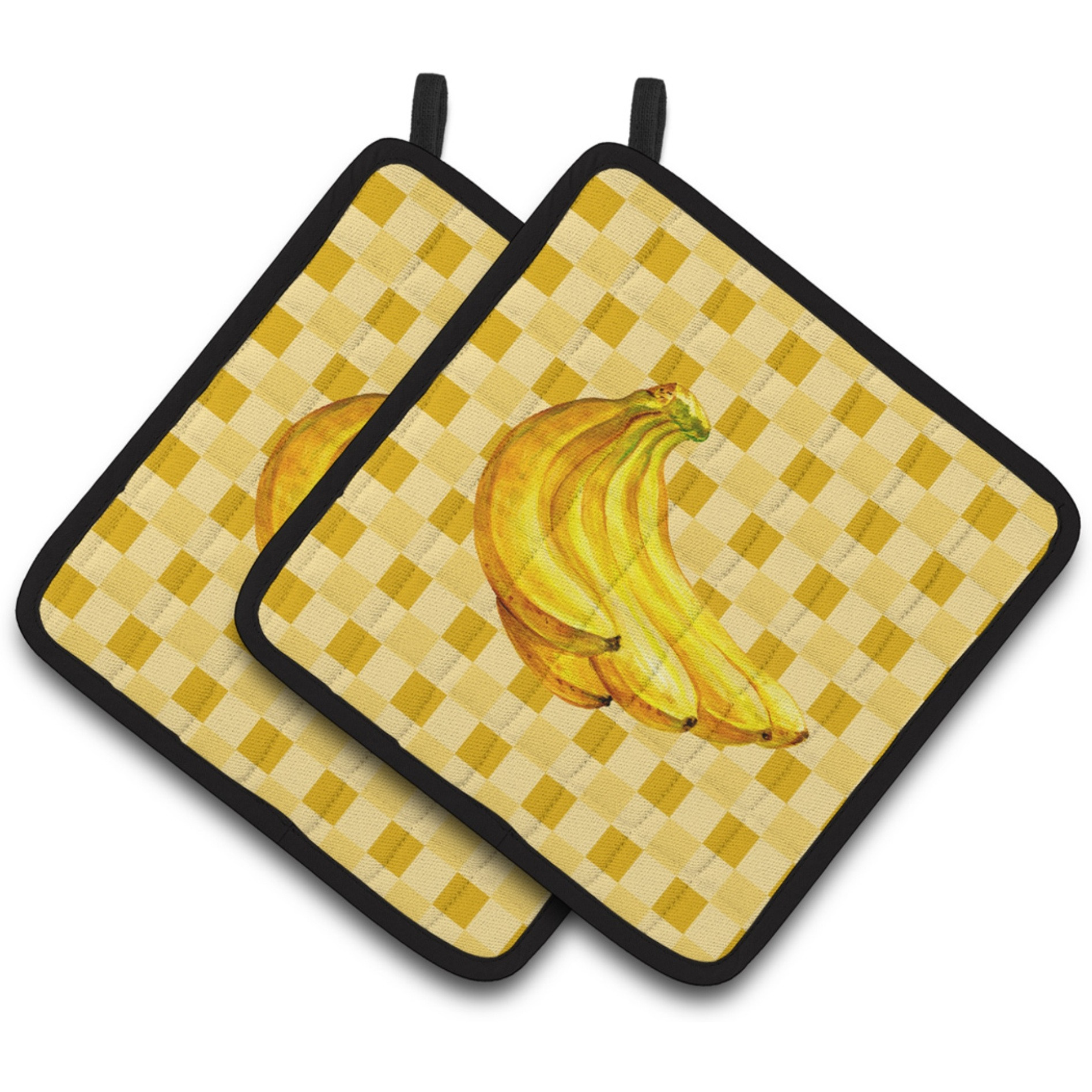 &quotCaroline's Treasures Banana Bunch on Basketweave Decorated pot holder, 7.5HX7.5W, Multicolor"